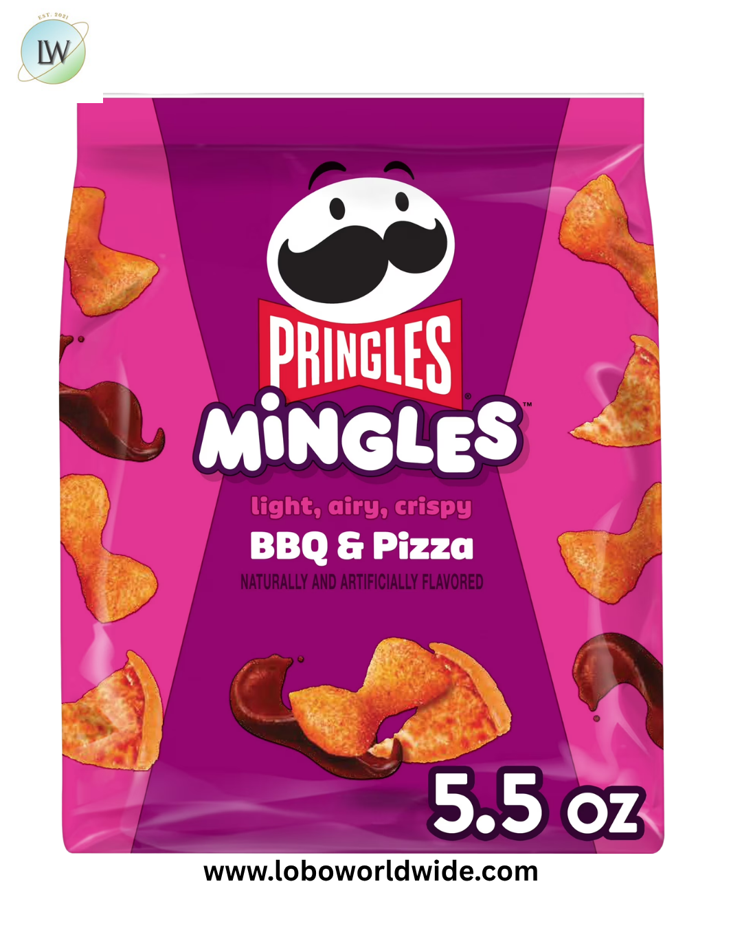 Pringles Mingles BBQ and Pizza Puffed Snacks, Salty Snacks, 5.5 oz