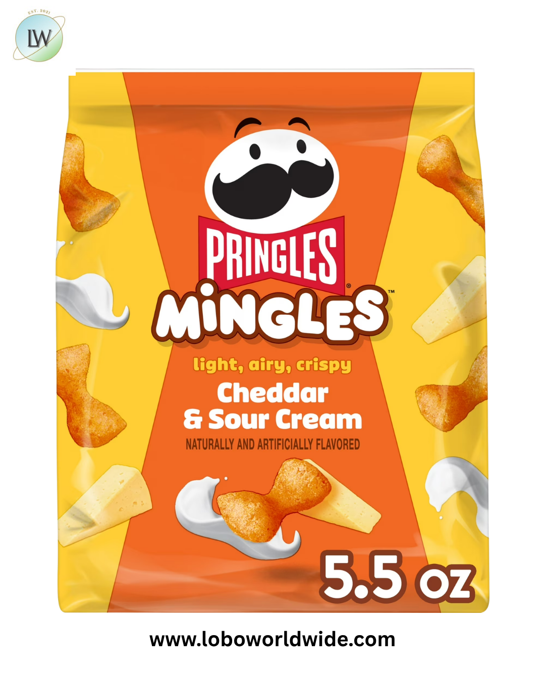 Pringles Mingles Cheddar and Sour Cream Puffed Snacks, Cheese Puffs, 5.5 oz