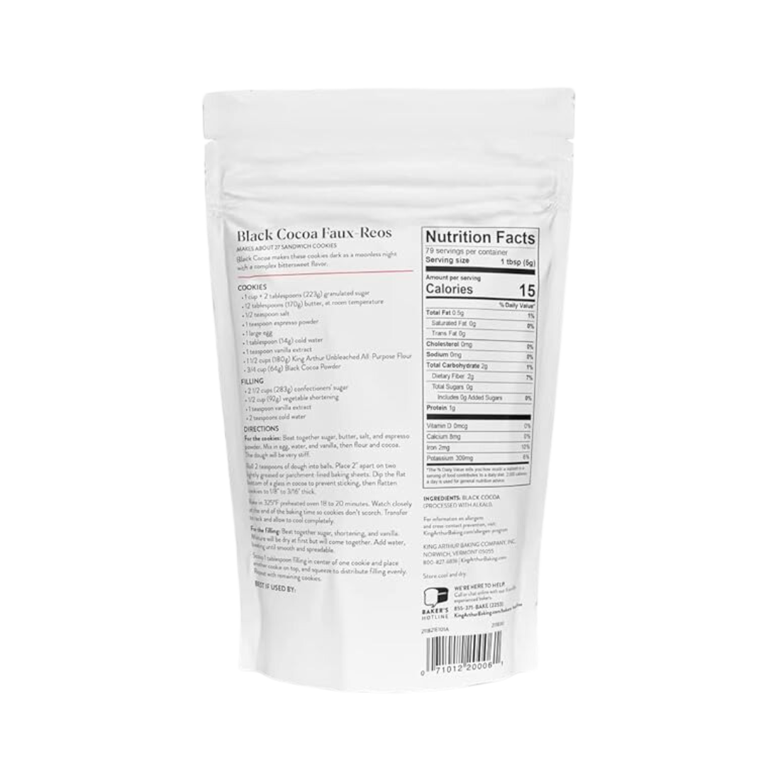 King Arthur Black Cocoa Powder, Dutch Processed, Brown, 14 oz