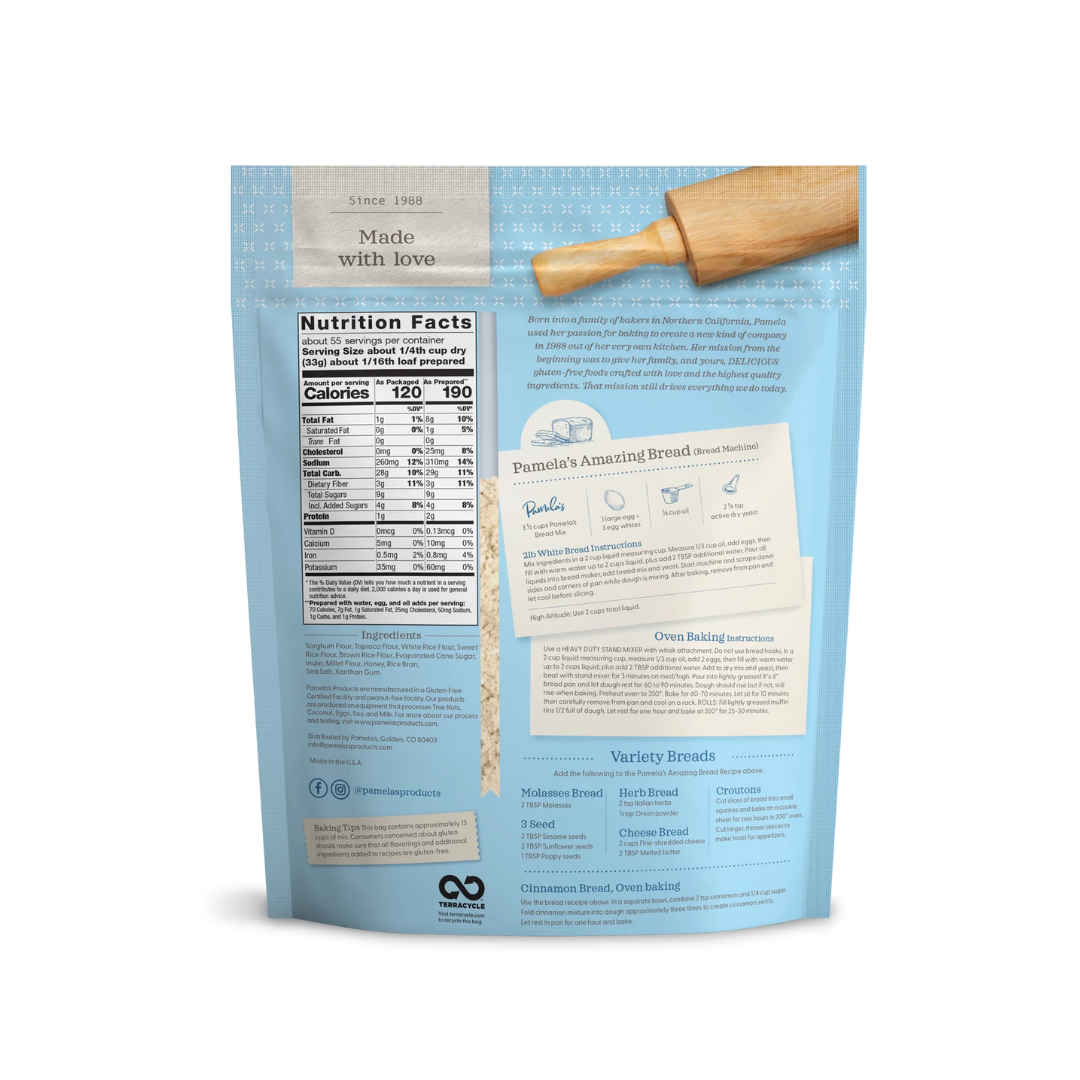 Pamela's Products Gluten-free Bread Mix, 4-Pound Bags (Pack of 3)