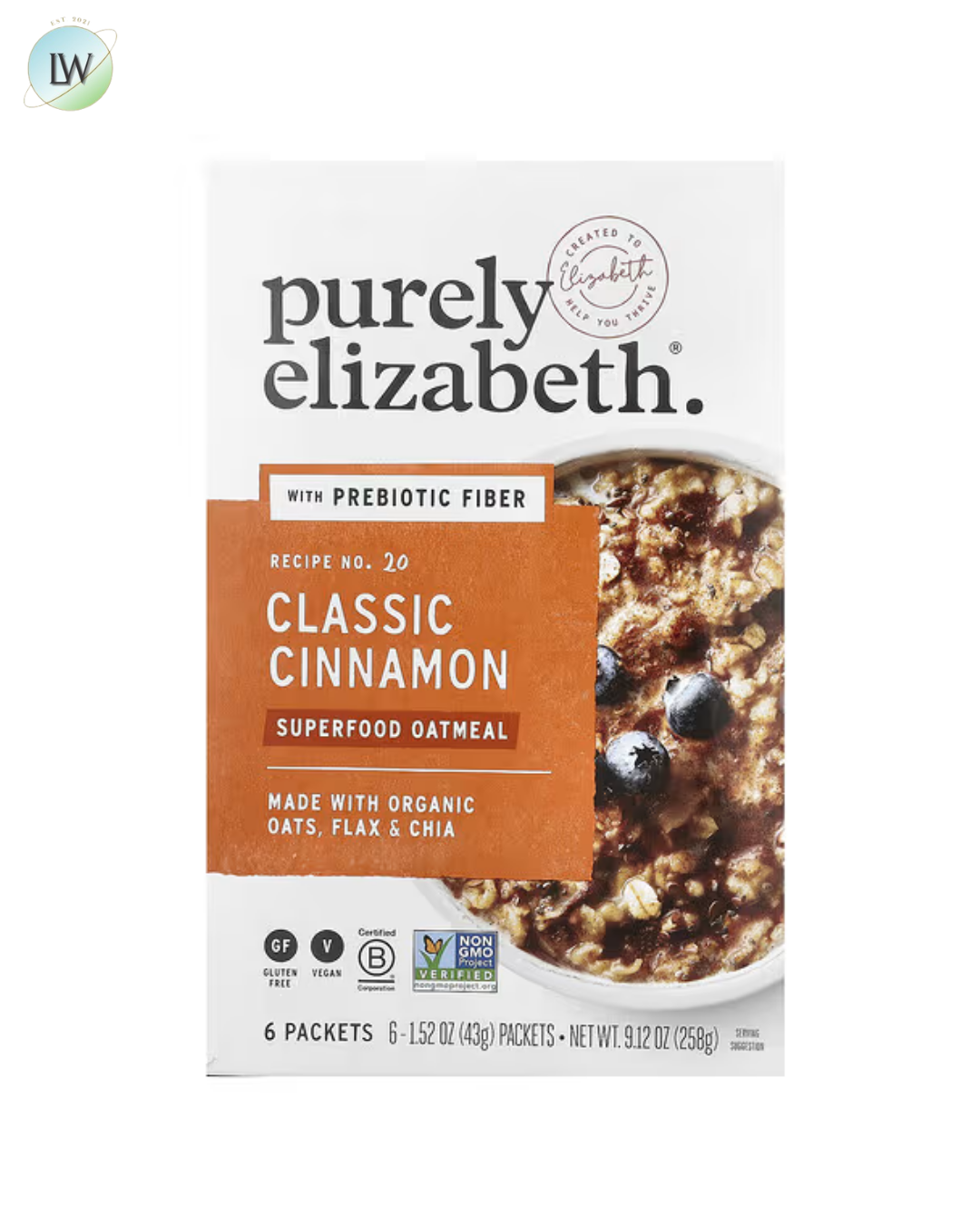 Purely Elizabeth, Superfood Oatmeal With Prebiotic Fiber, Classic Cinnamon, 6 Packets, 1.52 oz (43 g) Each