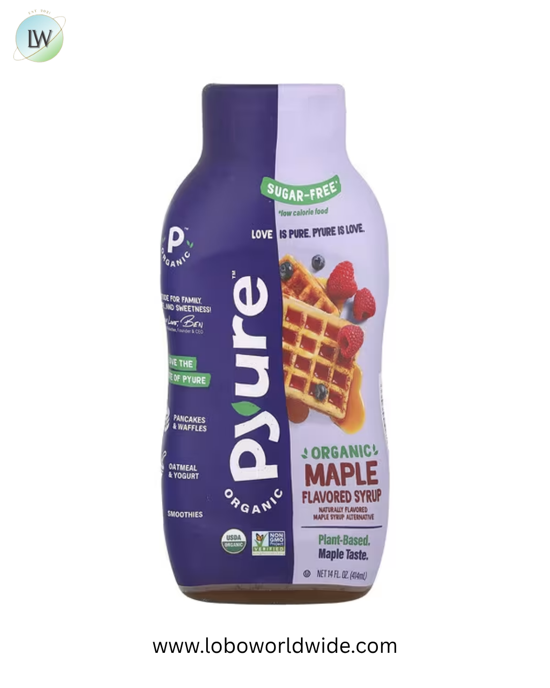 Pyure, Organic Flavored Syrup, Sugar-Free, 14 fl oz (414 ml)