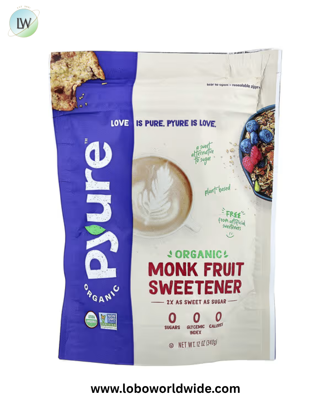 Pyure, Organic Monk Fruit Sweetener, 12 oz (340 g)