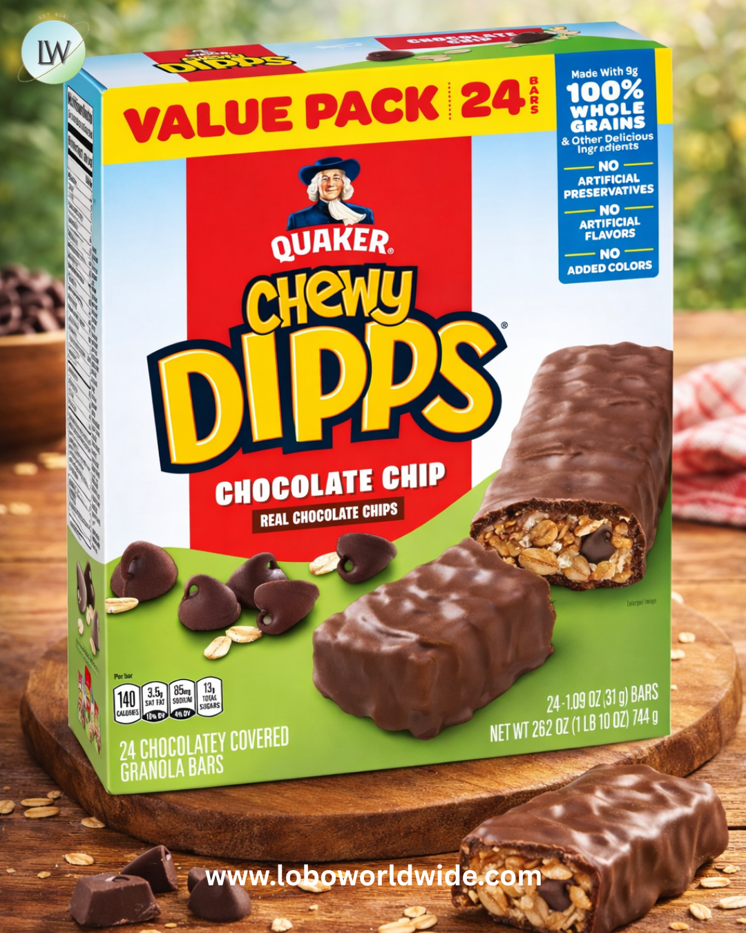 Quaker Chewy Dipps Chocolate Chip 24ct