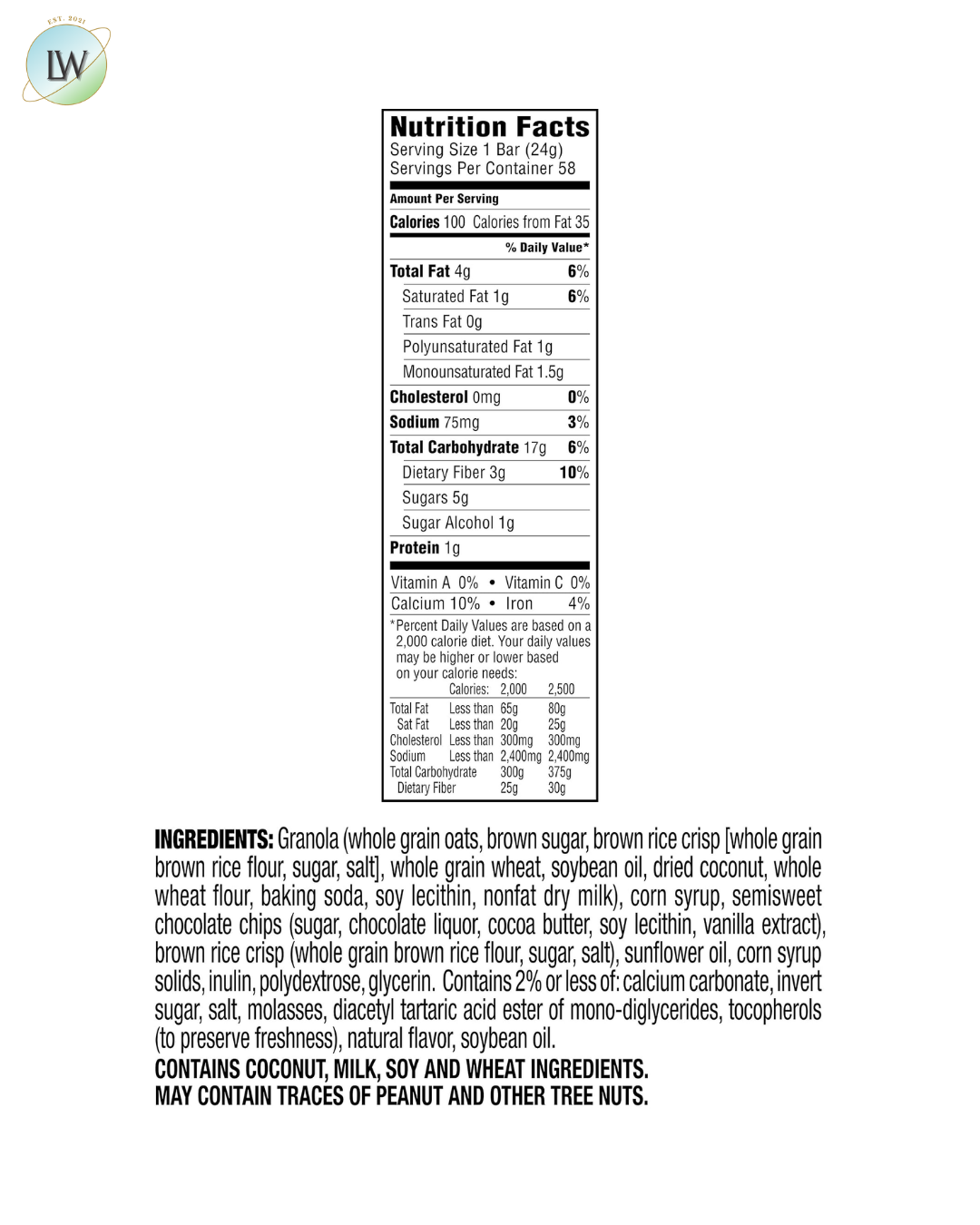 Quaker Chewy Lower Sugar Granola Bars, Chocolate Chip, 0.84 oz, 58 ct.
