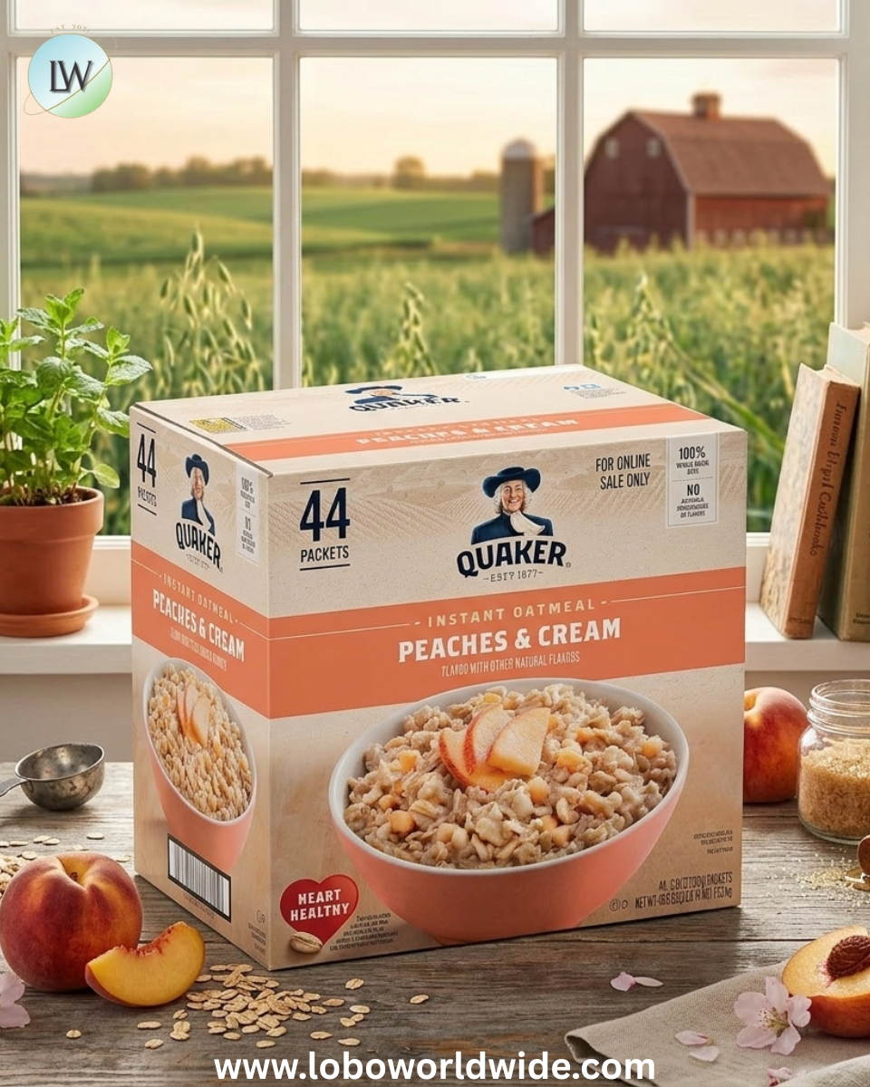 Quaker Instant Oatmeal, Peaches & Cream, 1.05oz, 44 Counts (Pack of 1)