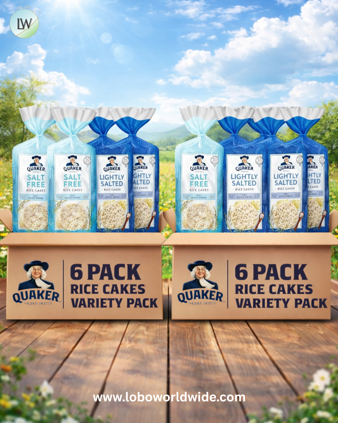 Quaker Large Rice Cakes, Gluten Free, Lightly Salted + Salt Free Variety Pack, 4.47 Ounce (Pack of 12)