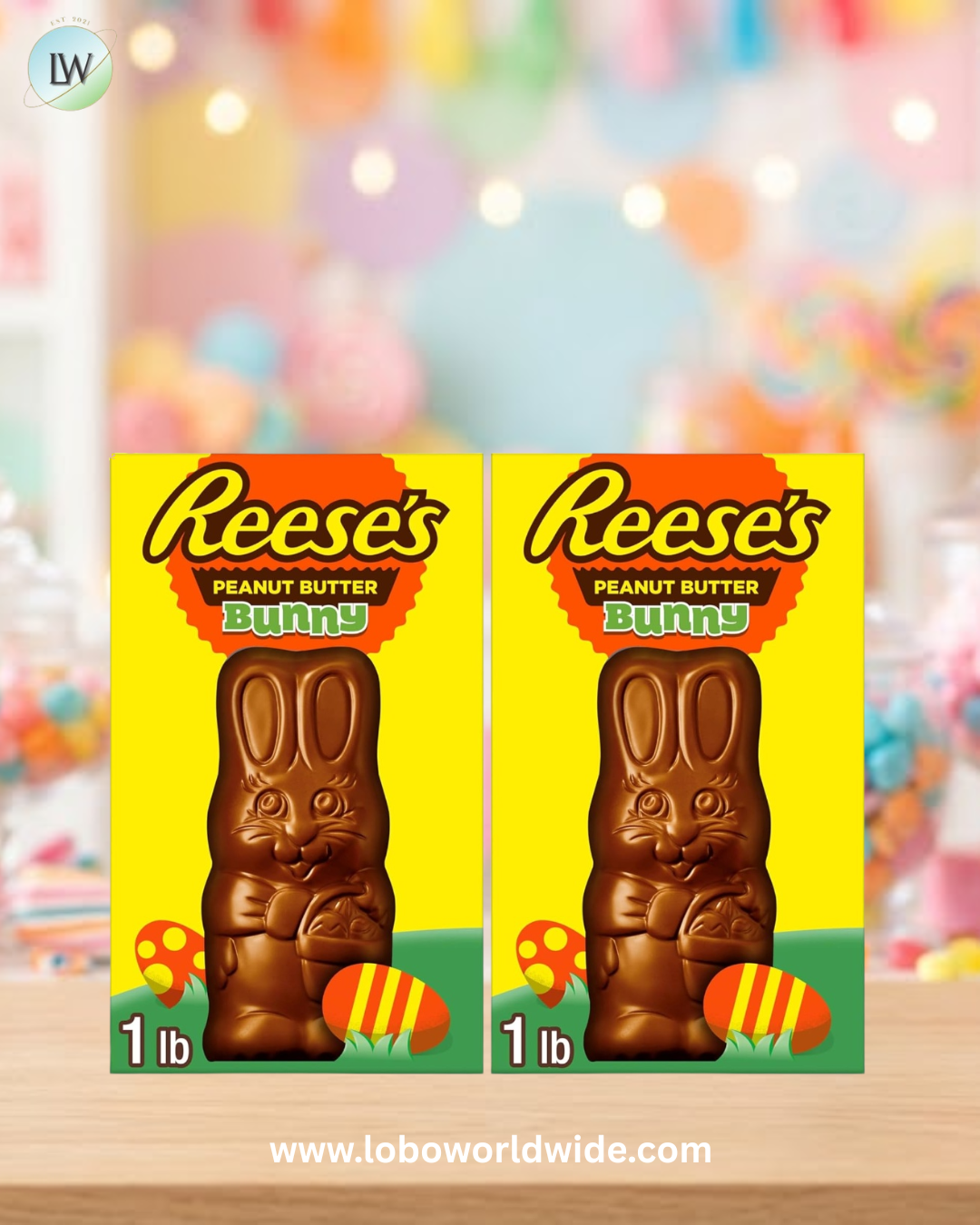 REESE'S BUNNY Milk Chocolate Peanut Butter, Easter Candy Gift Box, 1 lb