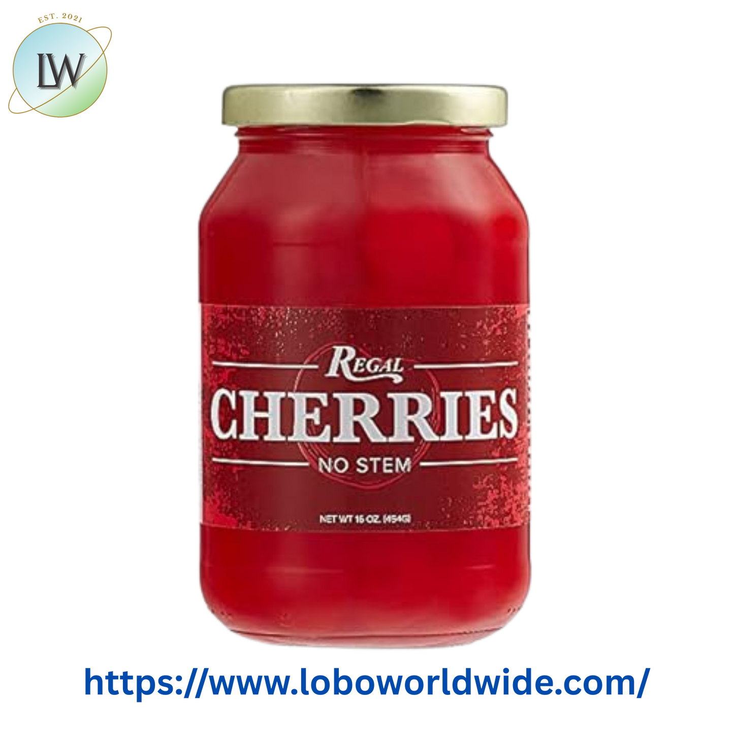 Regal 16 oz. Red Maraschino Cherries without Stems