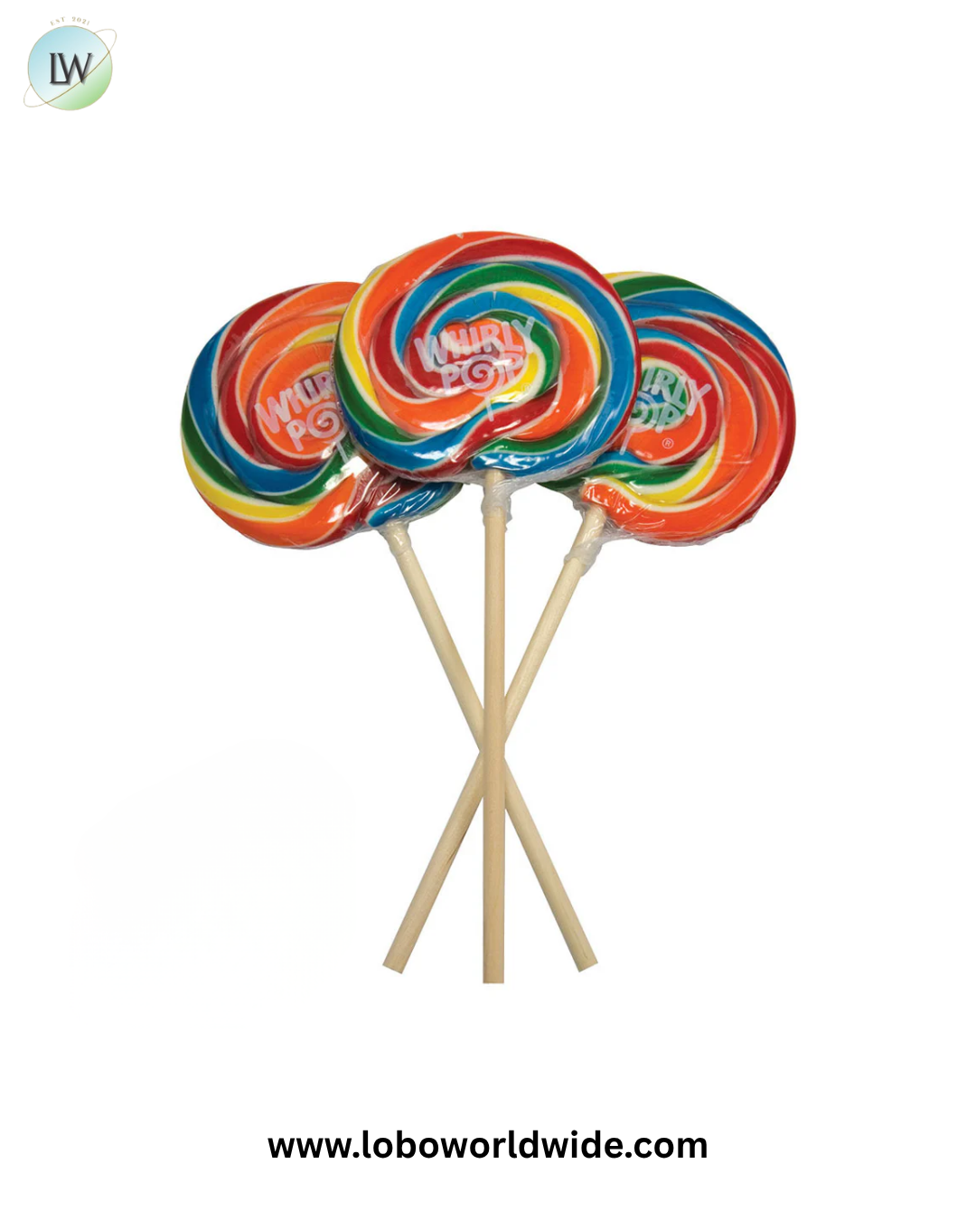 Rainbow Whirly Pops 4-Inches - 48ct