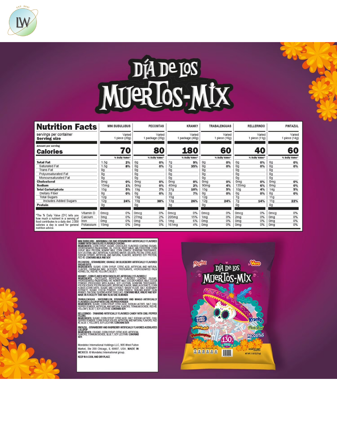 Ricolino Dia de los Muertos Candy Variety Pack, 5 lbs.