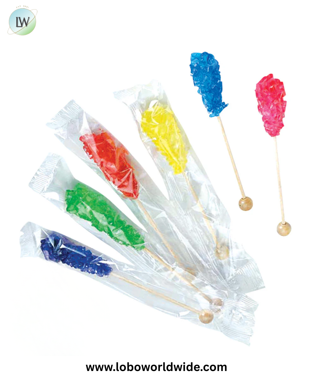Rock Candy Crystal Sticks Assorted - 72ct Box