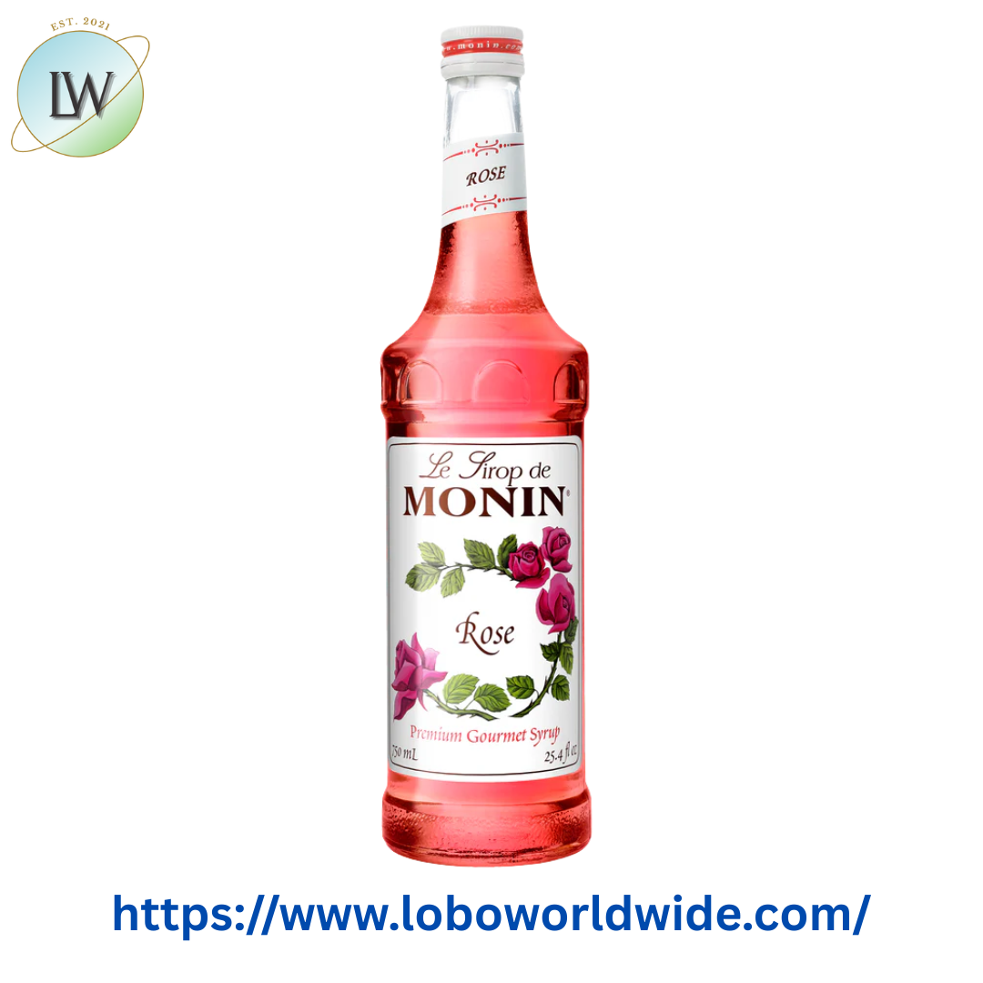 Monin Premium Rose Flavoring Syrup 750 mL