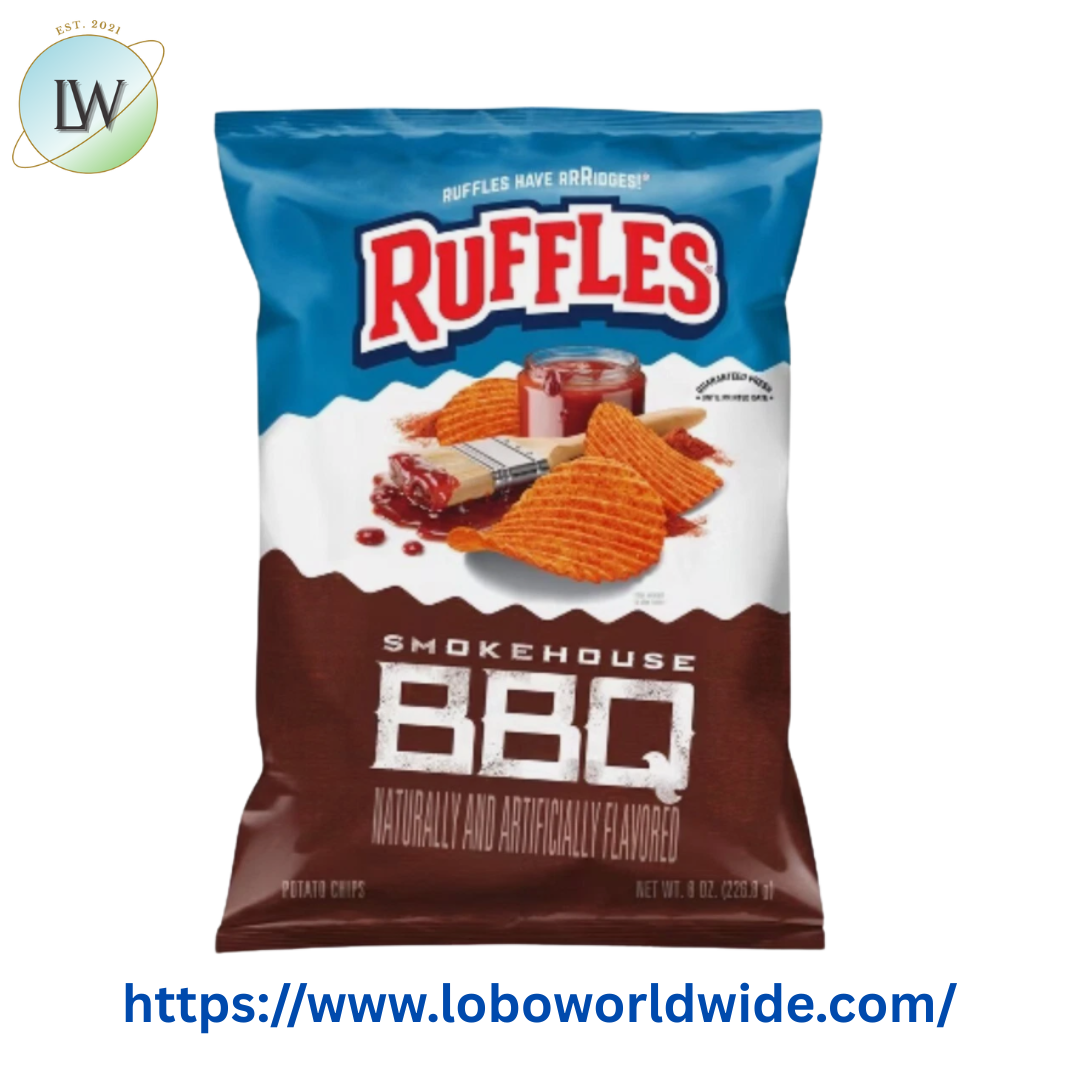 Ruffles Smokehouse BBQ Naturally and Artificially Flavored Potato Chips, 8 oz