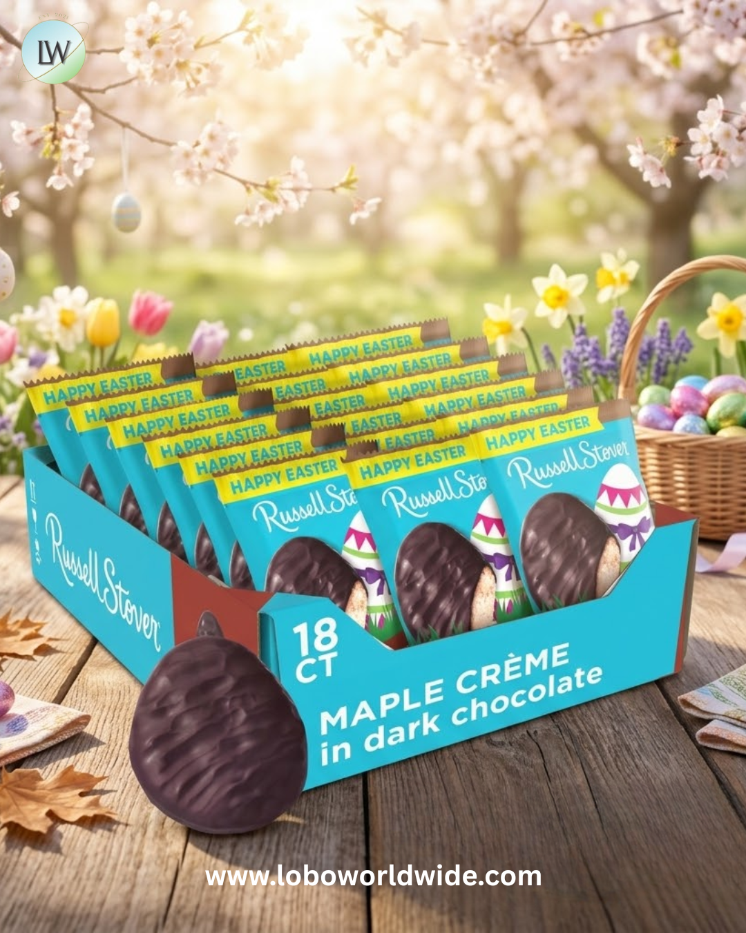 Russell Stover Easter Maple Creme Dark Chocolate Easter Egg, 1.3 oz each (Pack of 18)