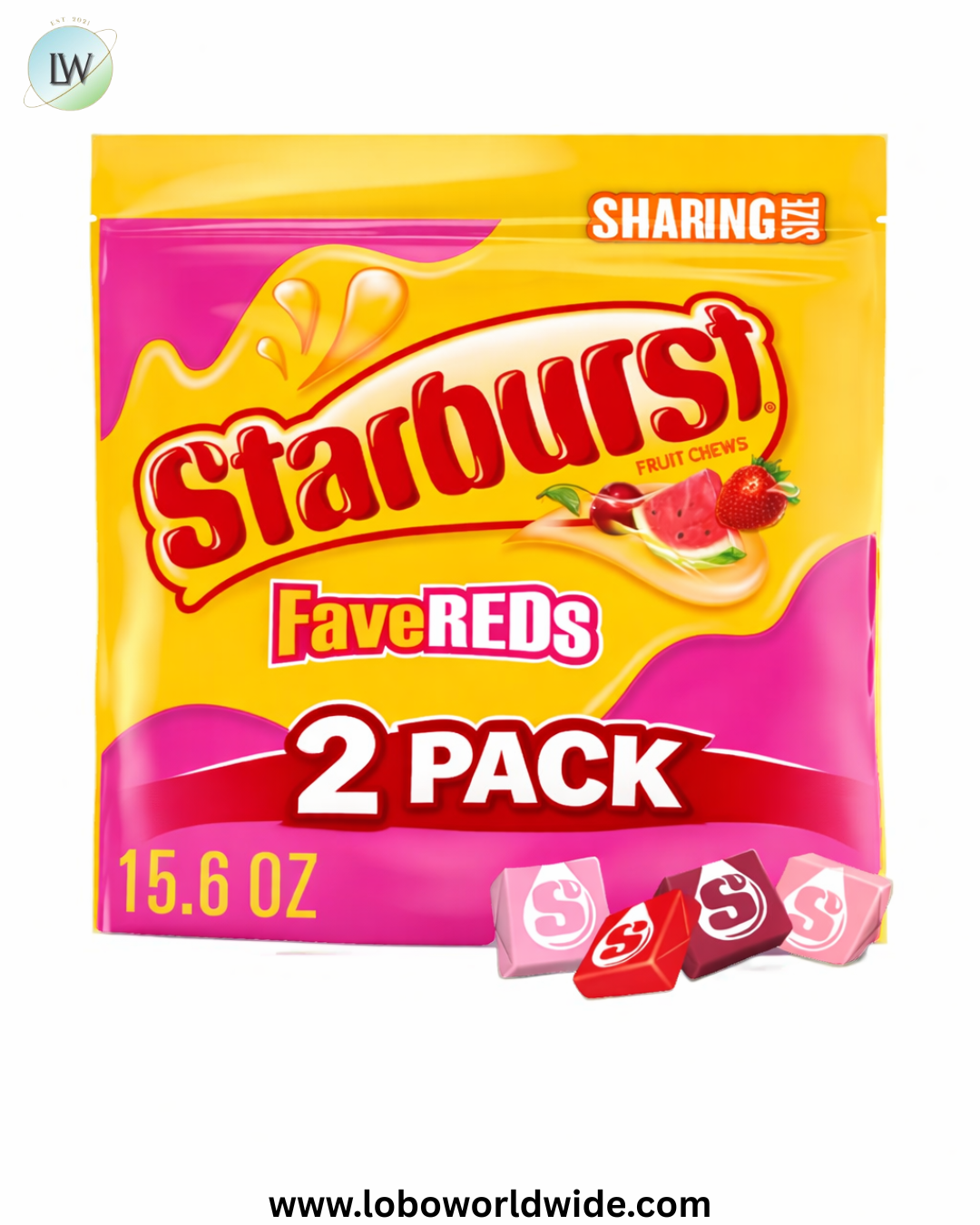 STARBURST FaveREDS Fruit Chews Candy, Chewy Candy, 15.6 oz Sharing Size Bag