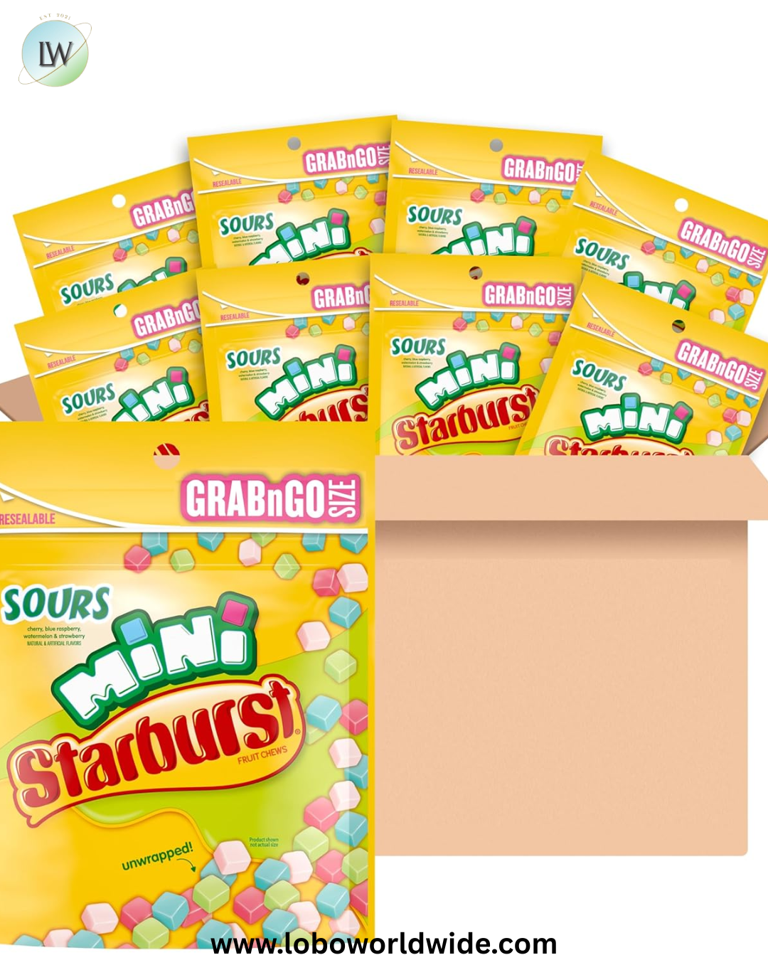 STARBURST Fruit Chews Candy - Minis, 8oz (Pack of 8) - Delicious STARBURST, Bulk Mini Candy, Bulk Box