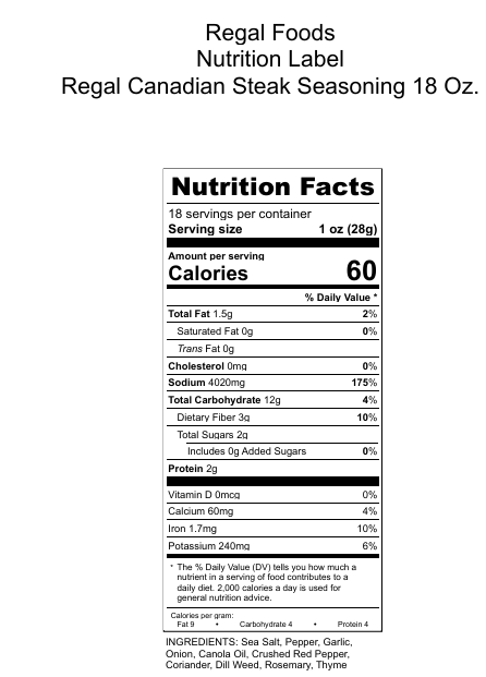 Regal Canadian Steak Seasoning (Various Sizes)