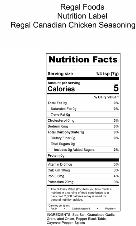 Regal Canadian Chicken Seasoning (Various Sizes)