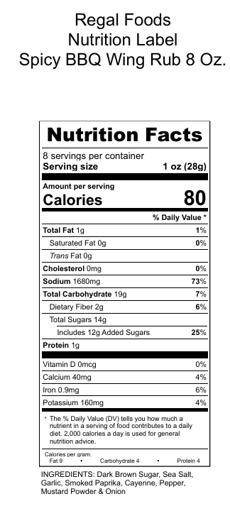Regal Spicy BBQ Wing Rub 9 oz.