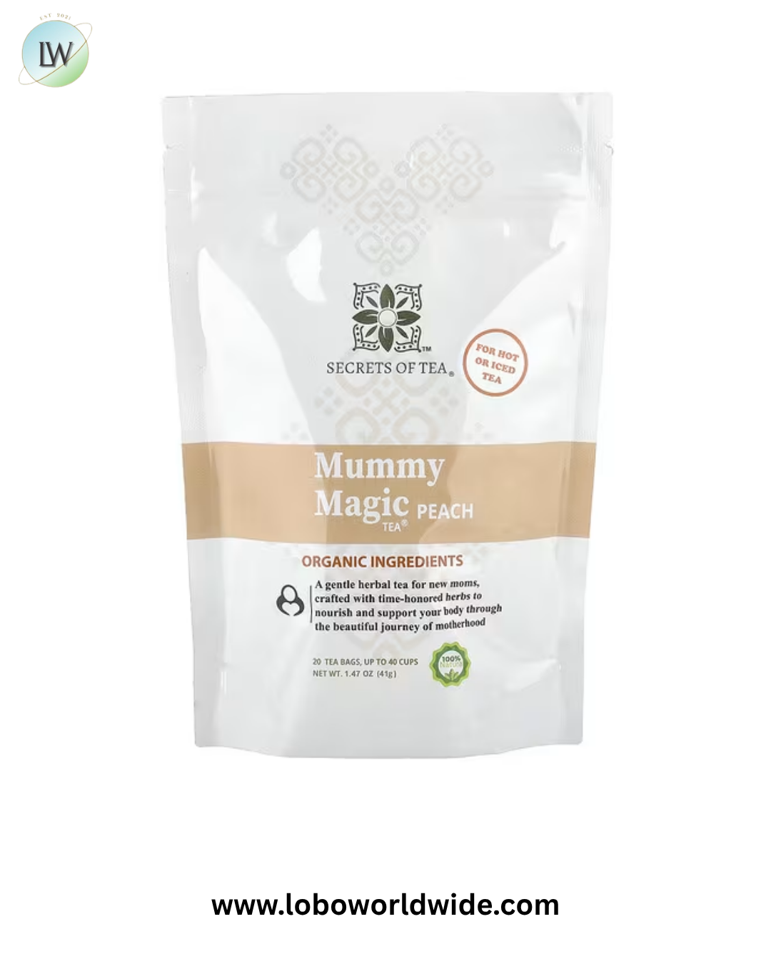 Secrets of Tea, Slim Tea, Mummy Magic® Tea, Peach, 20 Unbleached Tea Bags, 1.47 oz (41 g)