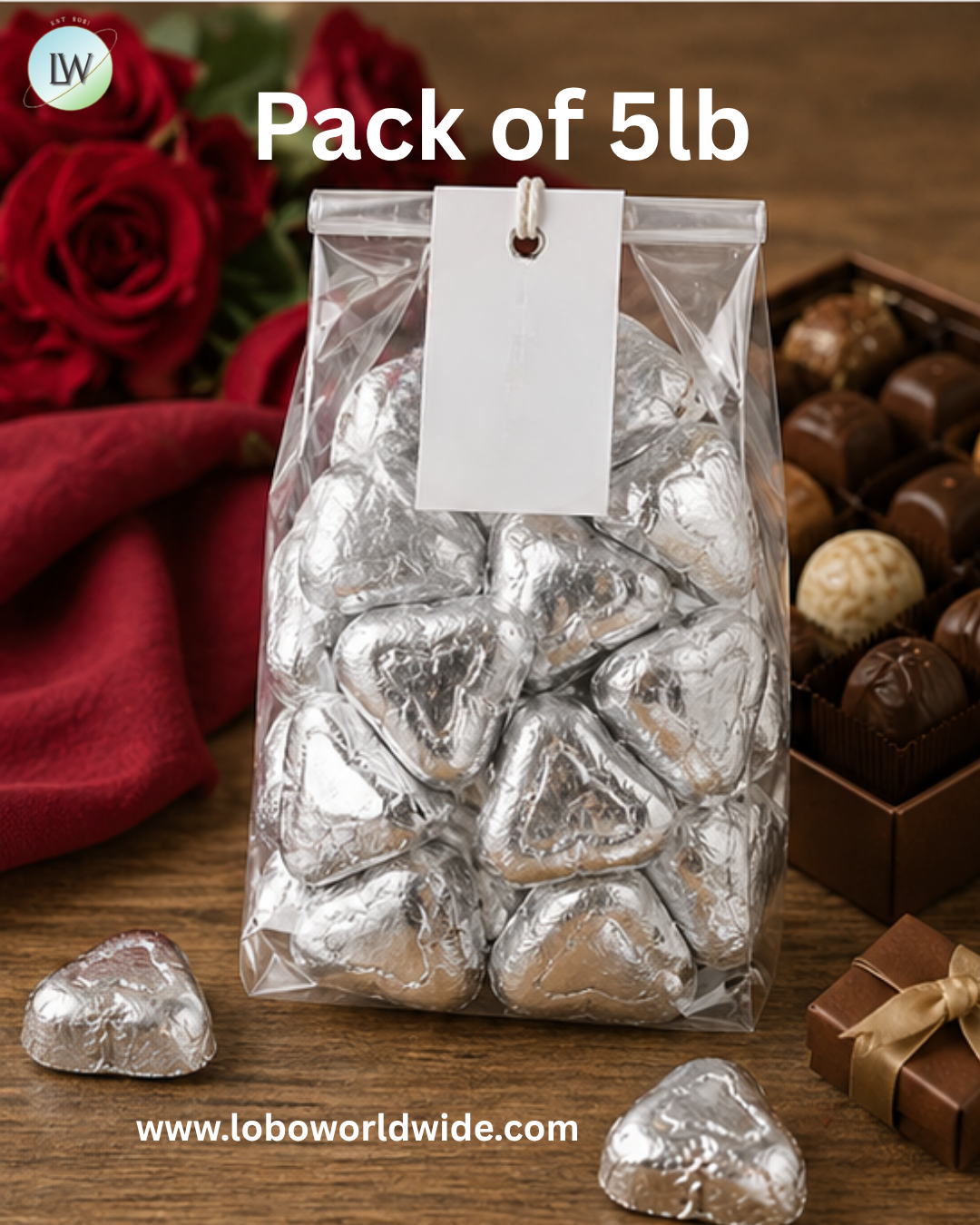 Silver Mini Chocolate Hearts