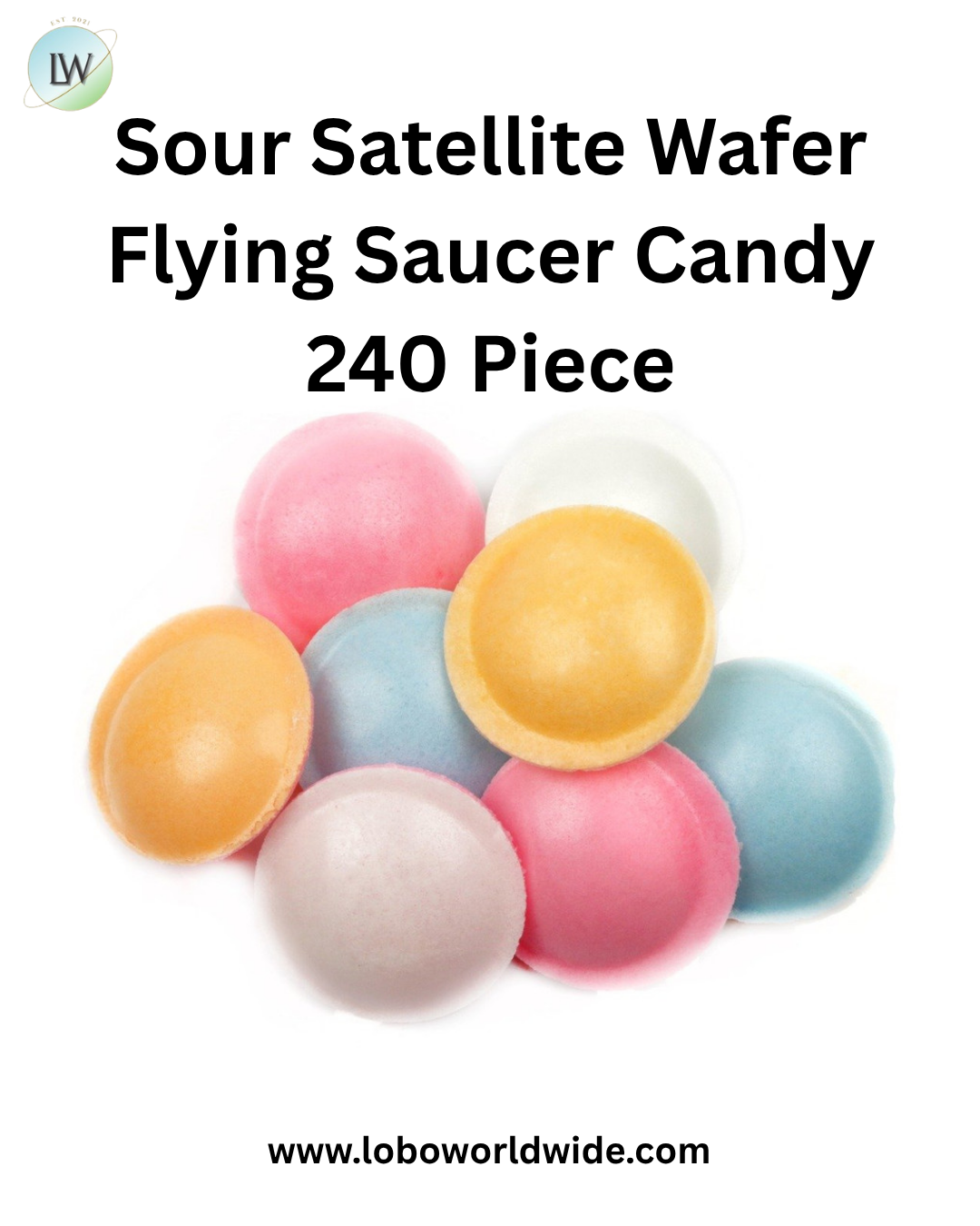 Sour Satellite Wafer Flying Saucer Candy 240 Piece