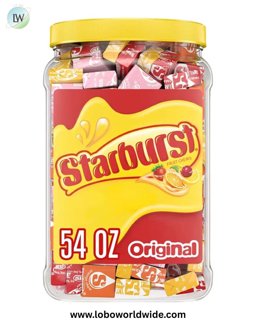 Starburst Chewy Valentine's Day Candy Bulk Jar, Original Fruity Candy, 54 oz