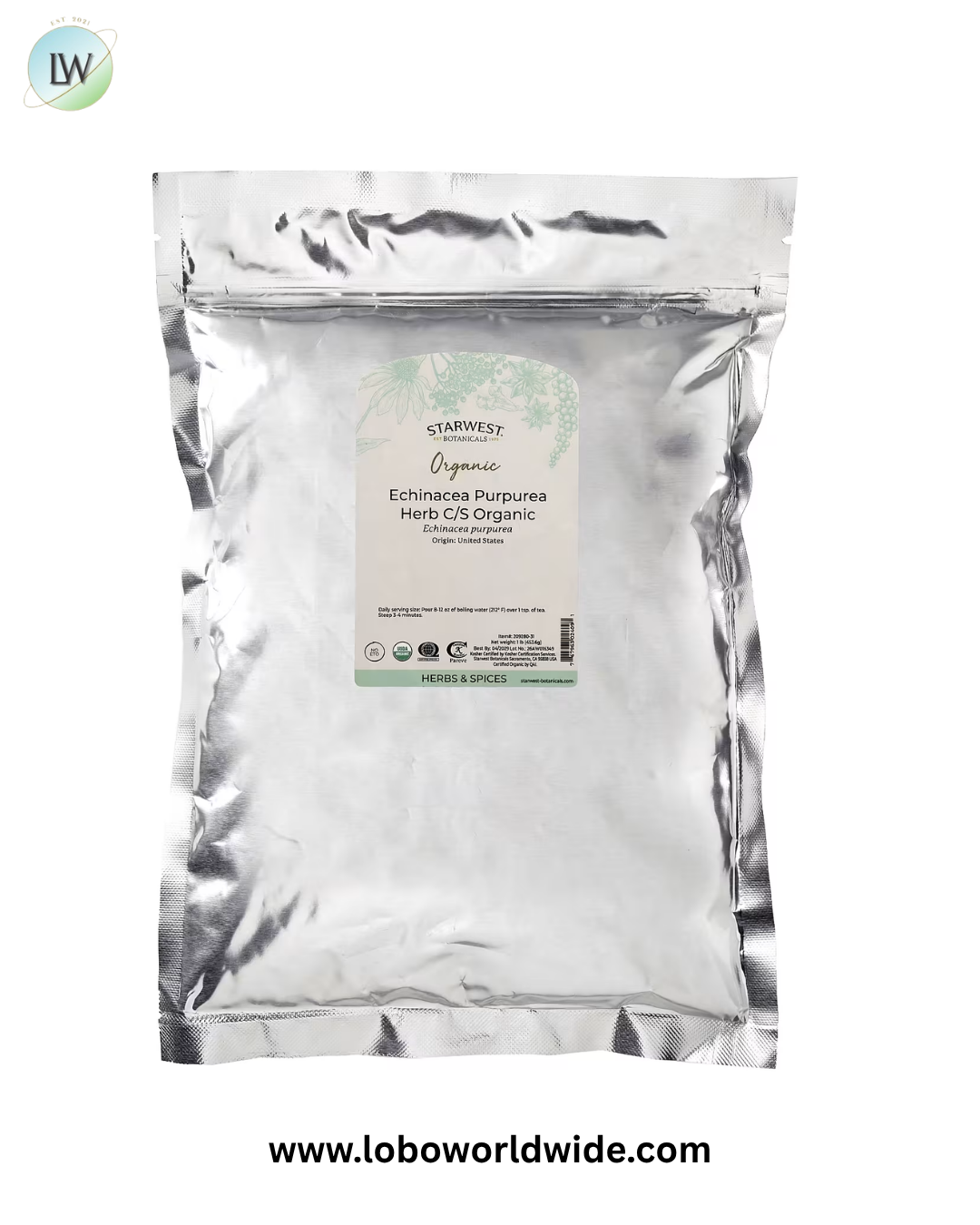 Starwest Botanicals, Organic Echinacea Purpurea Herb C/S, 1 lb (453.6 g)