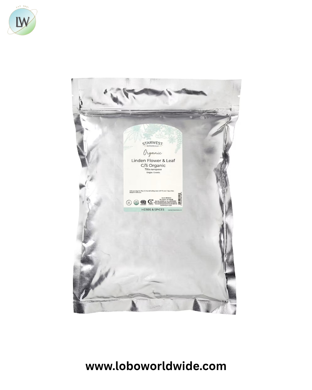 Starwest Botanicals, Organic Linden Flower & Leaf, Cut & Sifted, 1 lb (453.6 g)