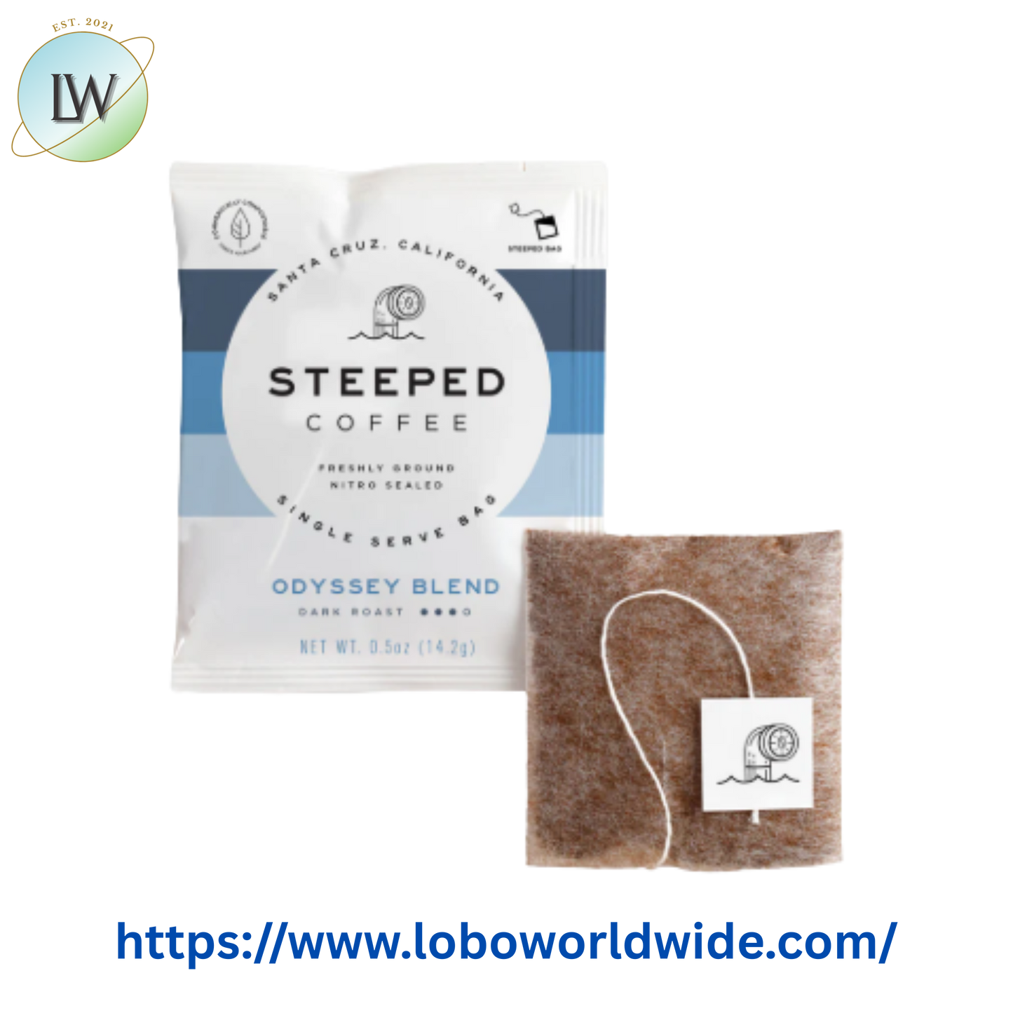 Steeped Coffee Odyssey Blend Coffee Single Serve Bag - 100/Case