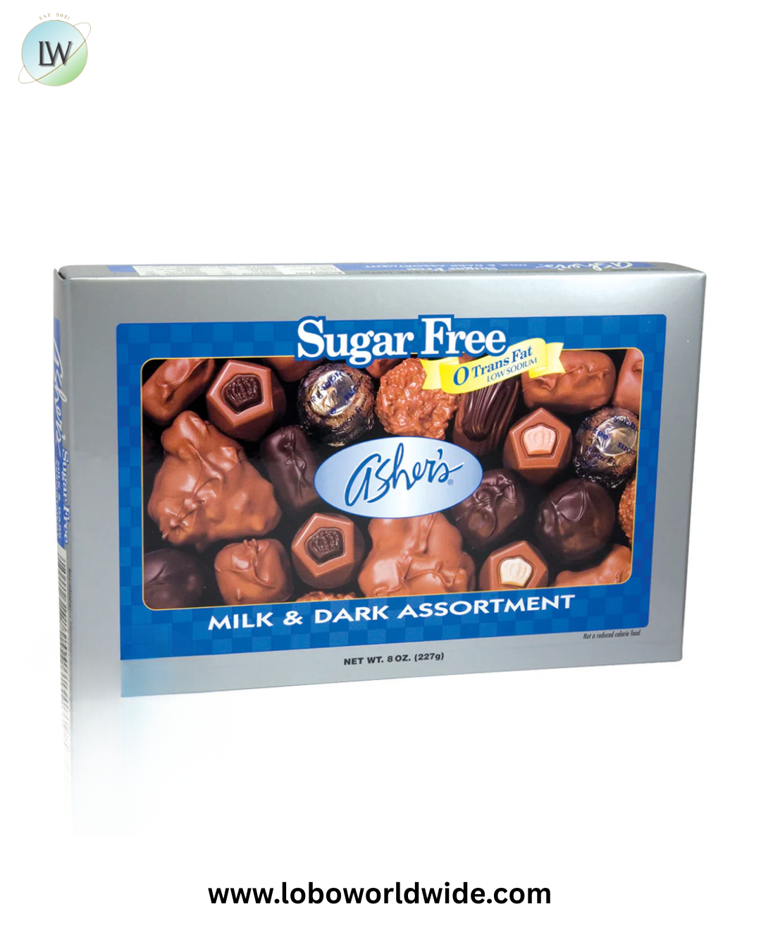 Sugar Free Milk And Dark Chocolate Asher's Assortment Boxes 8oz - 12ct