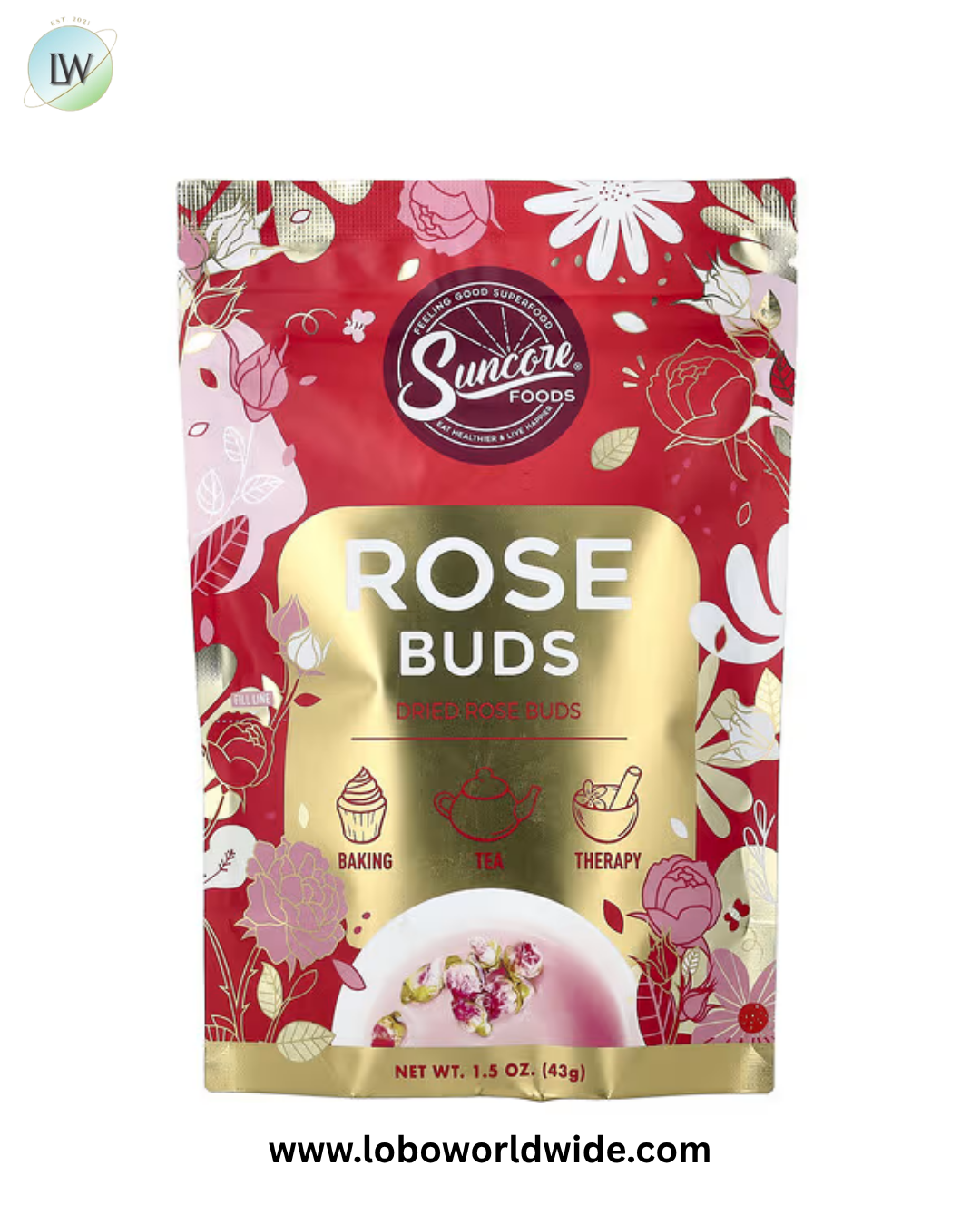 Suncore Foods, Dried Rose Buds, 1.5 oz (43 g)
