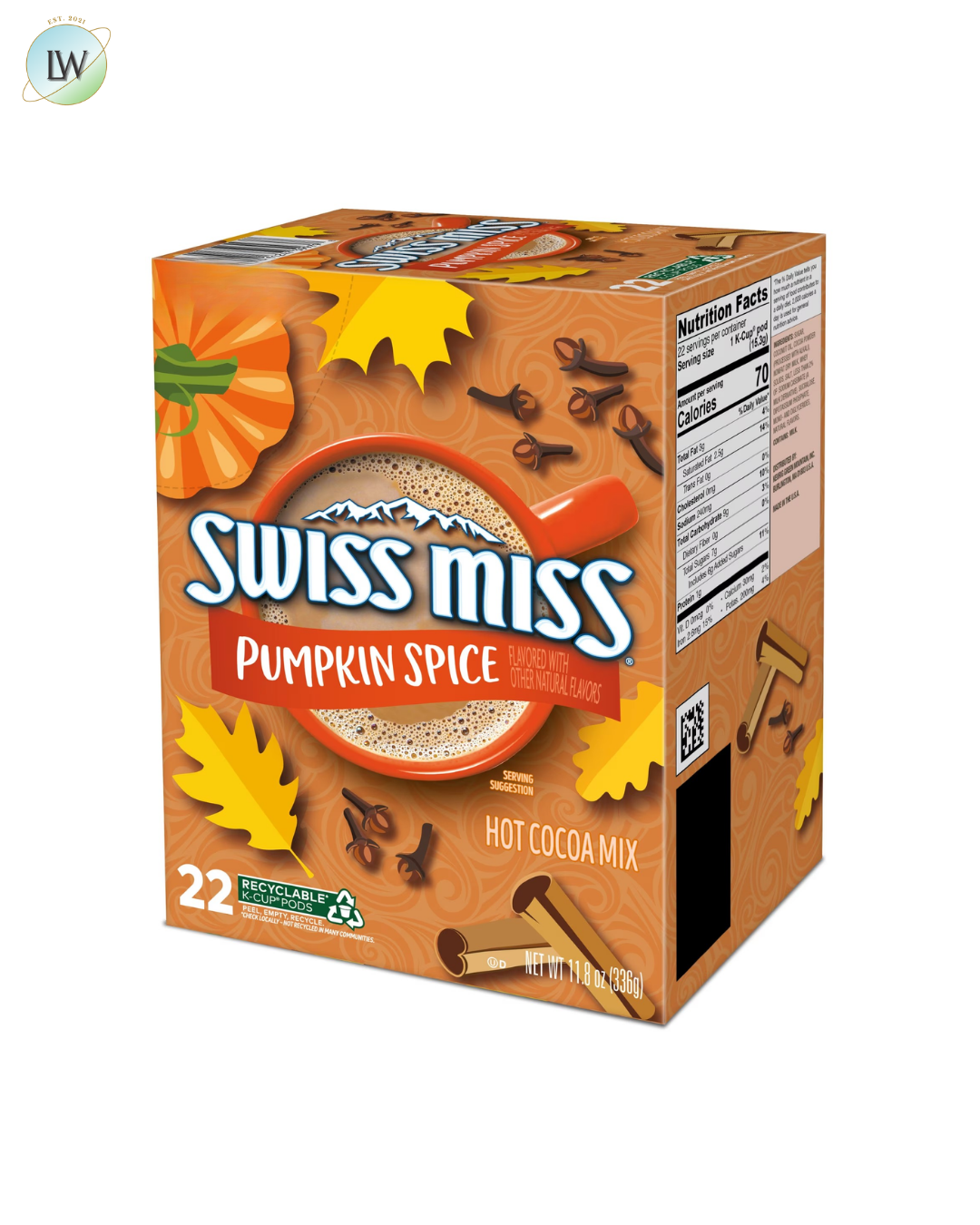 Swiss Miss Hot Cocoa K-Cup Pods, Pumpkin Spice, 22 ct.