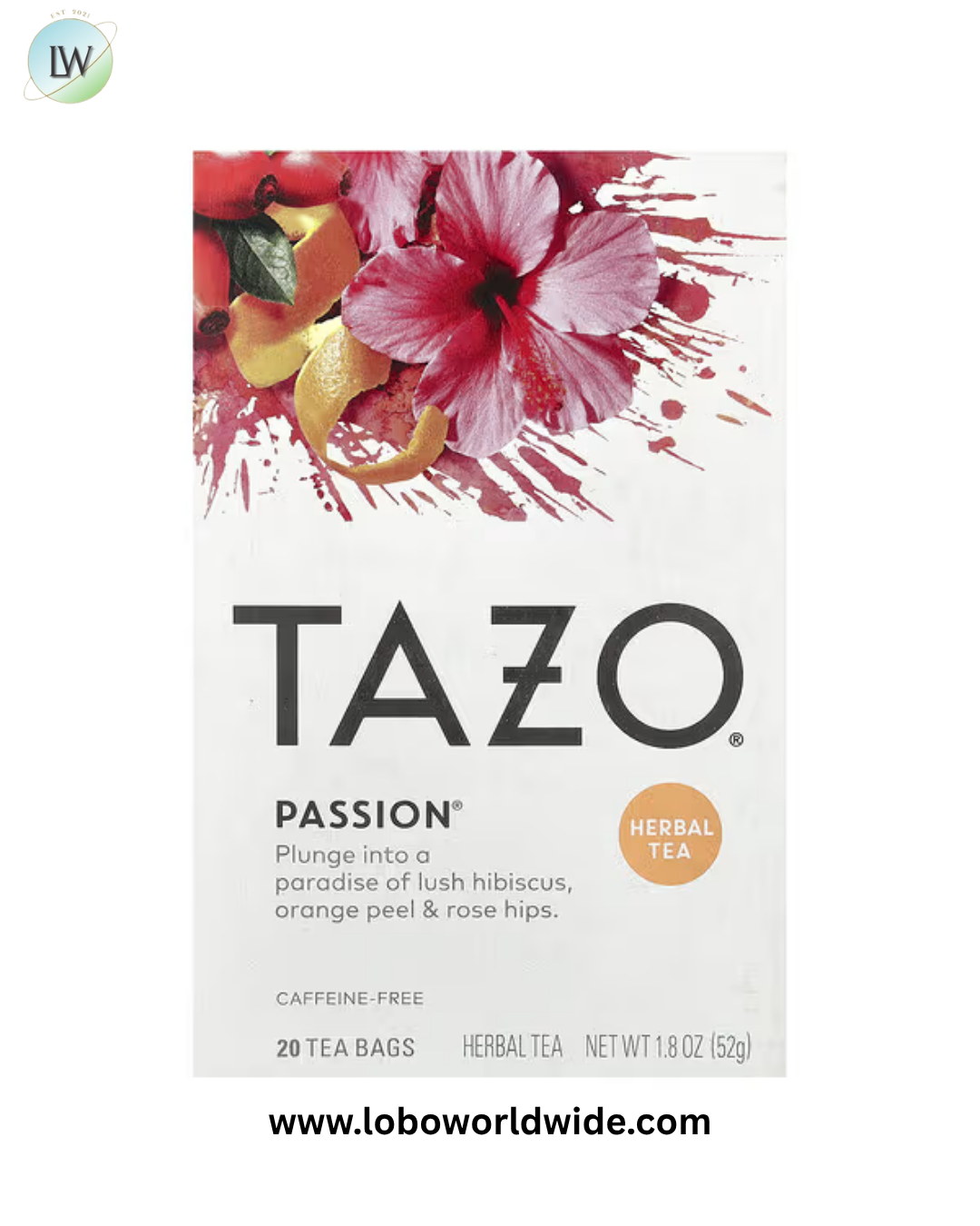 TAZO, Herbal Tea, Passion, Caffeine-Free, 20 Tea Bags, 1.8 oz (52 g)