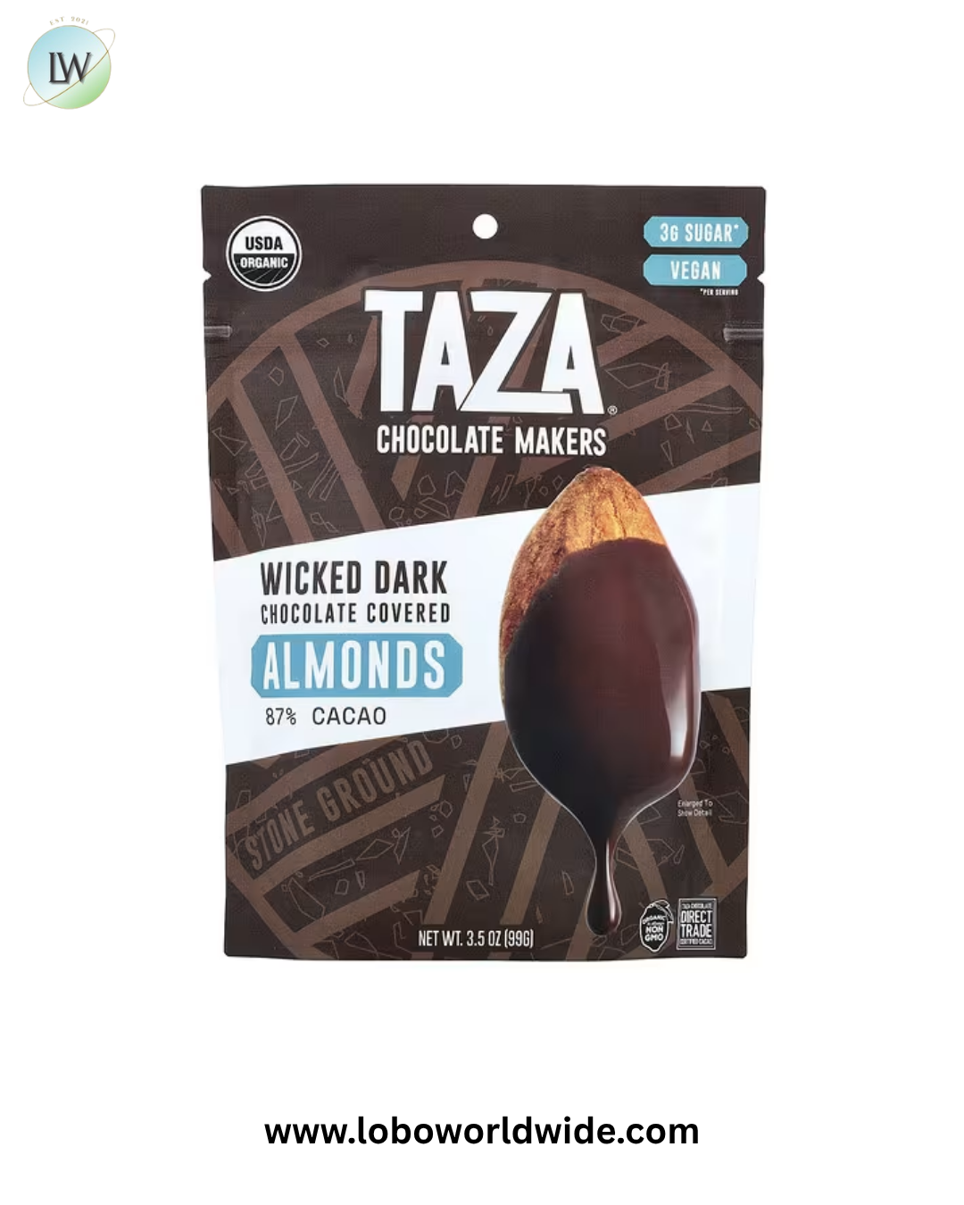 Taza Chocolate, Chocolate Covered Almonds,3.5 oz (99 g)