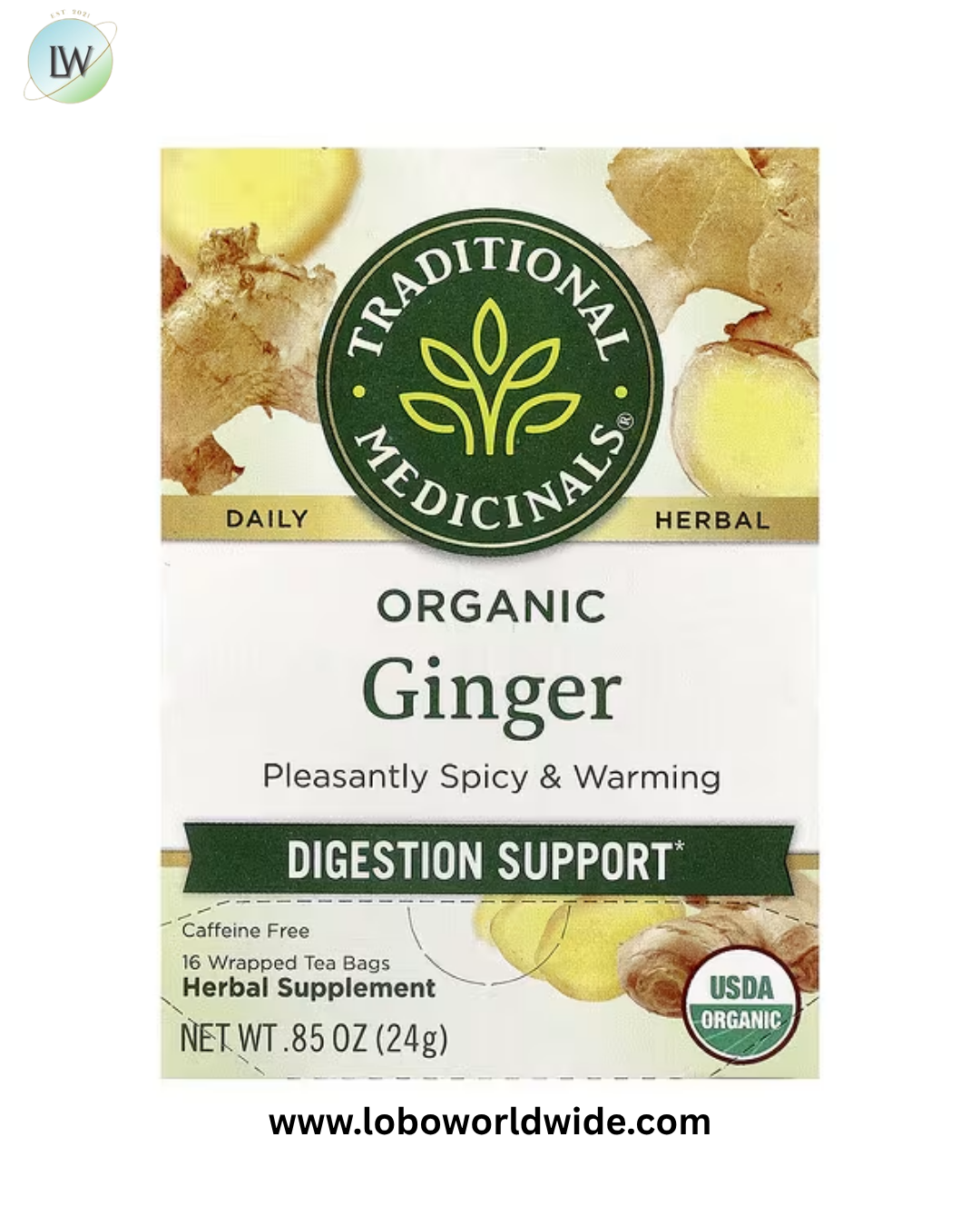 Traditional Medicinals, Caffeine Free, 16 Wrapped Tea Bags