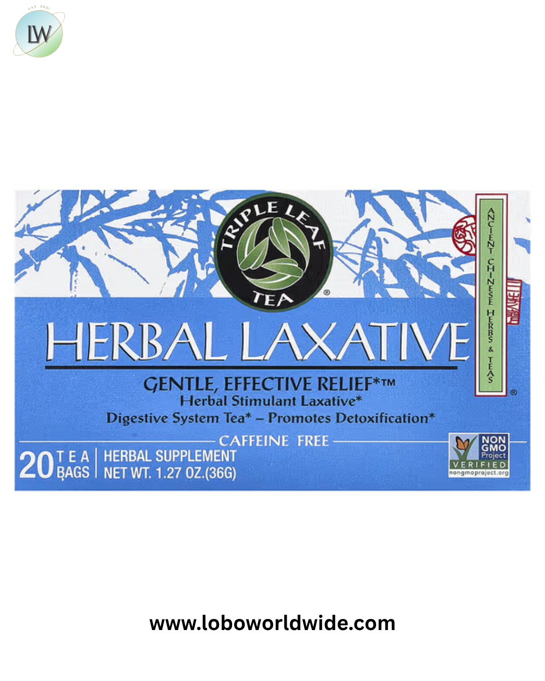 Triple Leaf Tea, Herbal Laxative, Caffeine Free , 20 Tea Bags, 1.27 oz (36 g)