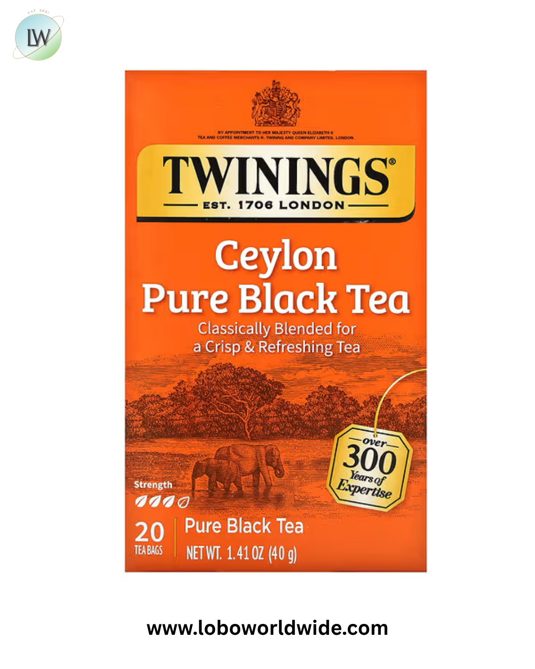 Twinings, Pure Black Tea, Ceylon , 20 Tea Bags, 1.41 oz (40 g)