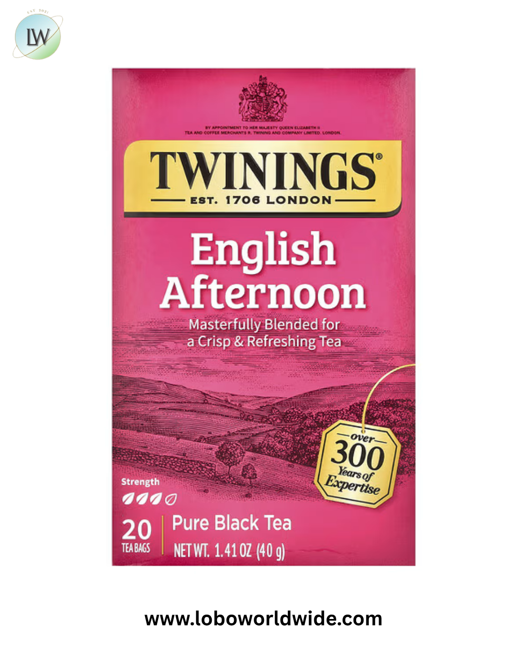 Twinings, Pure Black Tea, English Afternoon, 20 Tea Bags, 1.41 oz (40 g)