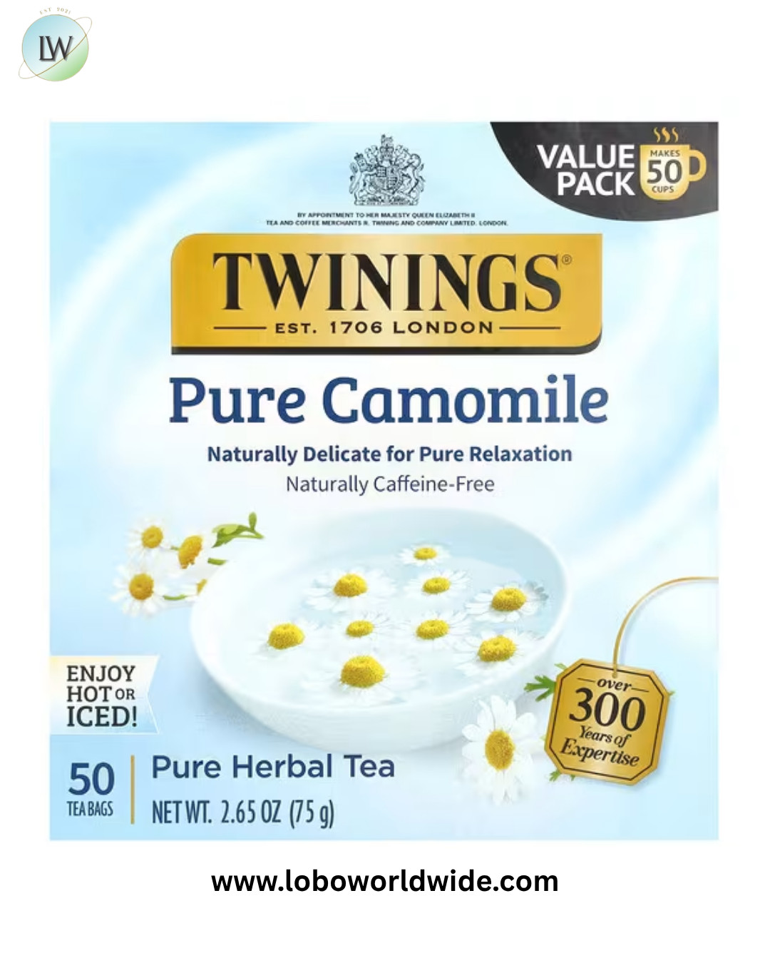 Twinings, Pure Herbal Tea, Pure Camomile, Caffeine Free