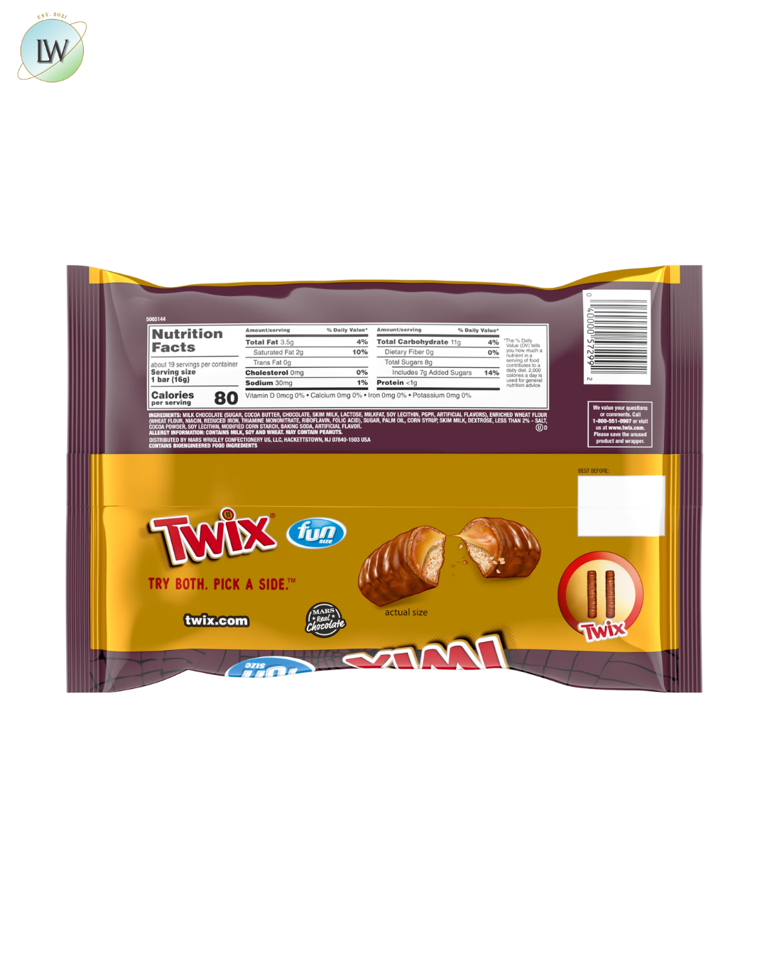 Twix Fun Size Halloween Chocolate Bars, 10.83 oz.
