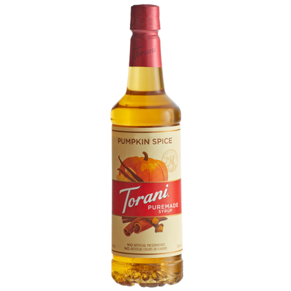 Torani Puremade Pumpkin Spice Flavoring Syrup 750 mL Plastic Bottle