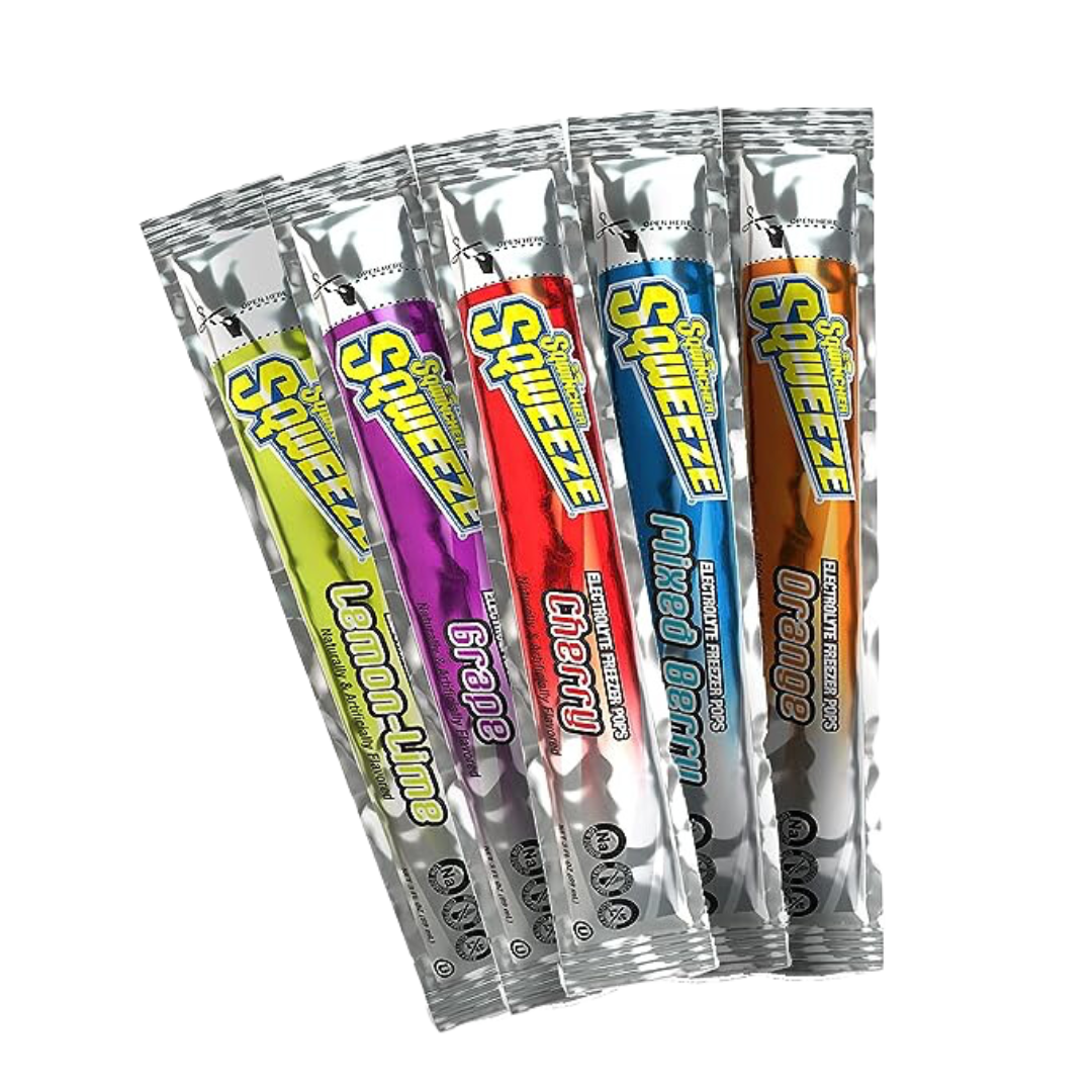 Sqwincher Sqweeze Freeze Pops, Assorted Flavors, 3oz Packets, 150/Carton