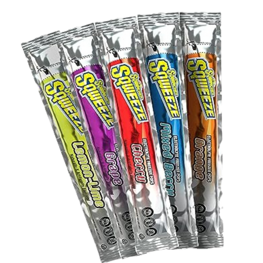 Sqwincher 3 oz. Sqweeze Electrolyte Freezer Pop, Assorted Flavors (Pack of 50)