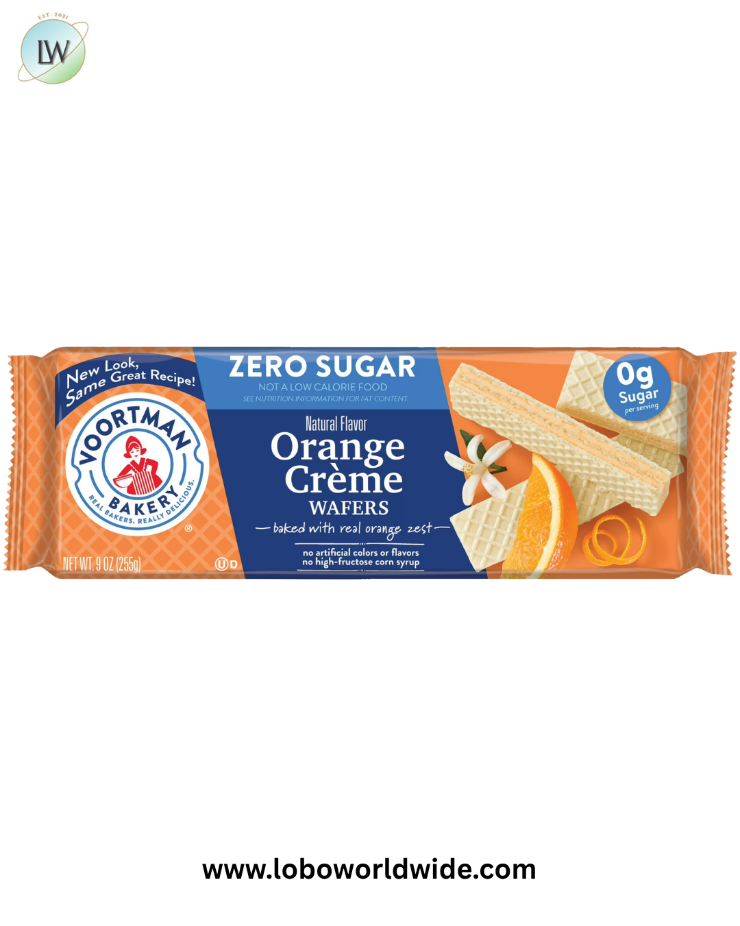 VOORTMAN Bakery Zero Sugar Orange Creme Wafer Cookies 9 oz