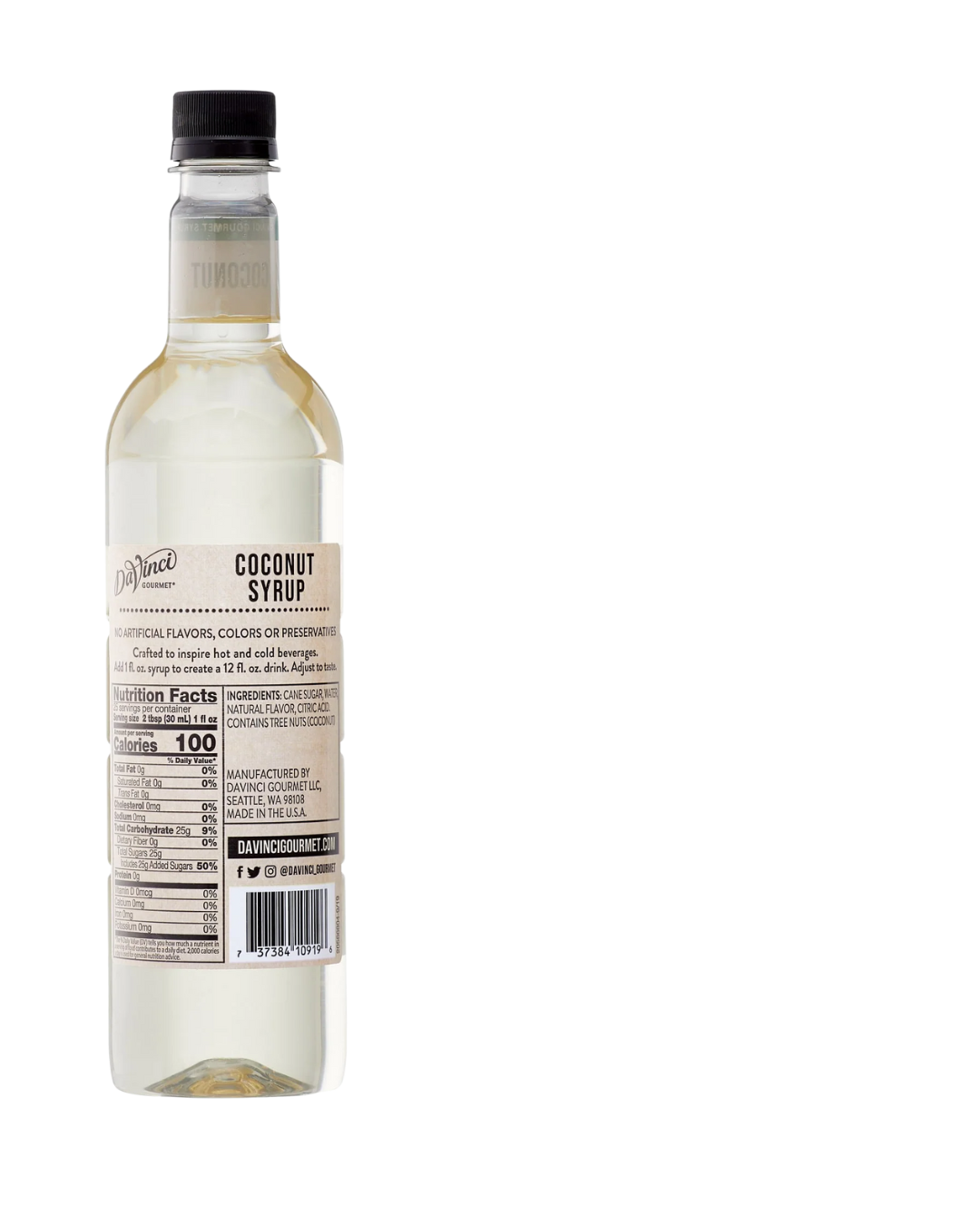 DaVinci Gourmet All-Natural Coconut Flavoring Syrup 750 mL