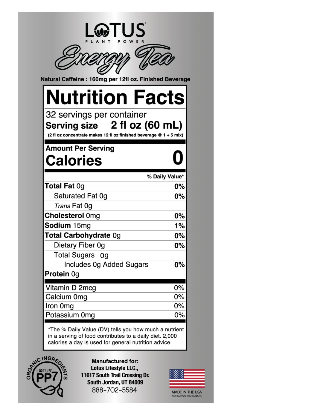 Lotus Plant Energy Unsweetened Tea 5:1 Concentrate 64 fl. oz.