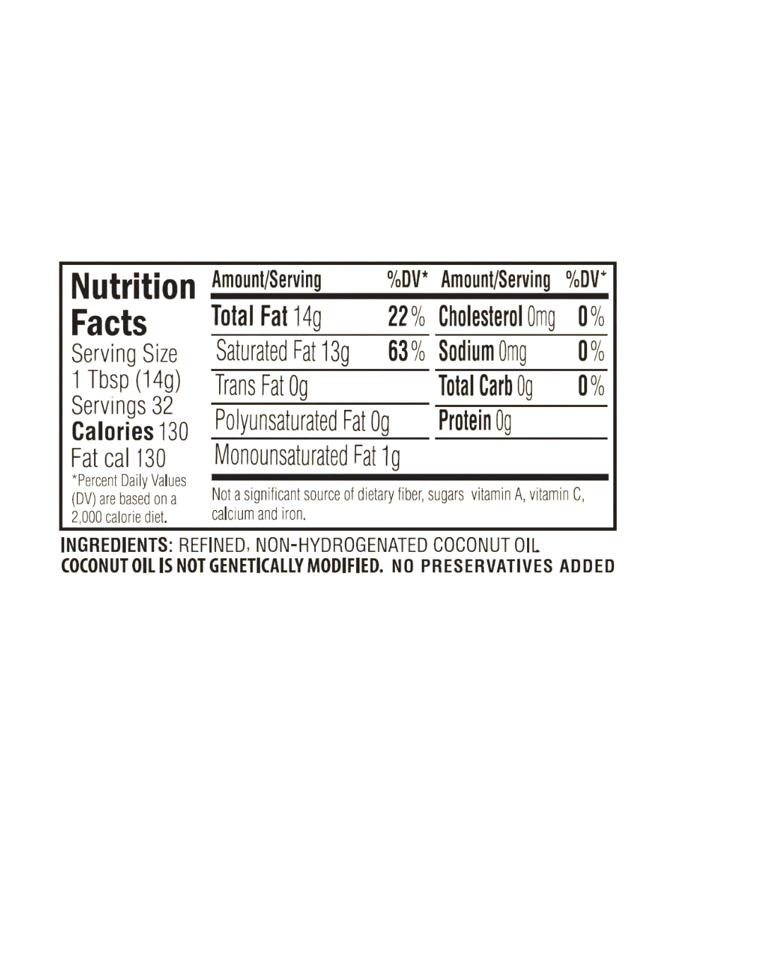 Golden Barrel 32 oz. Coconut Oil - 12/Case