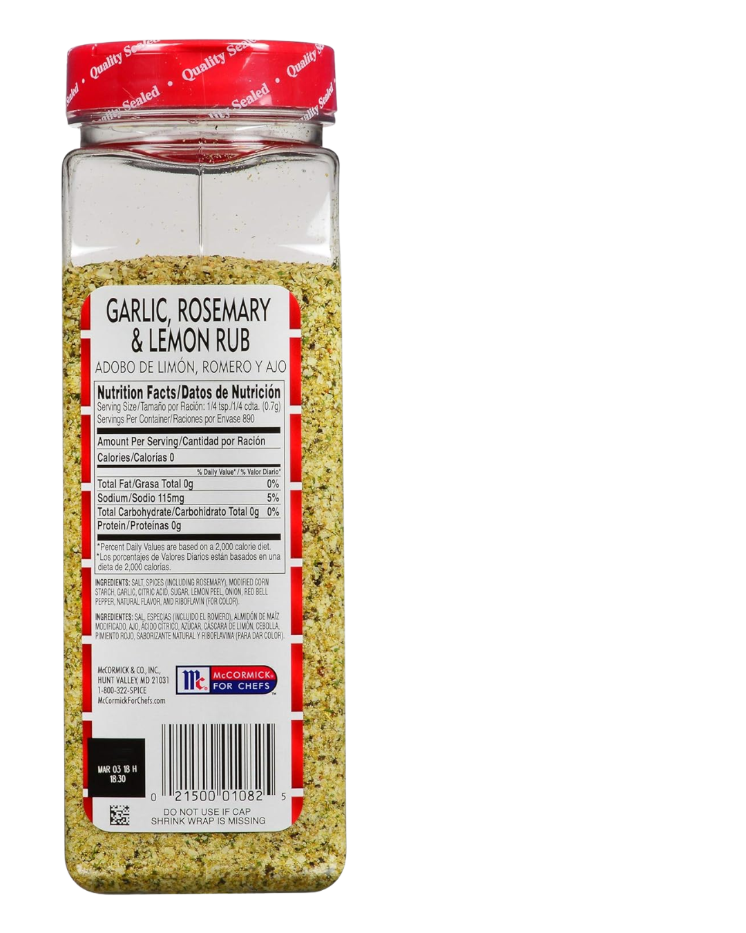 Lawry's 22 oz. Garlic, Rosemary, and Lemon Rub